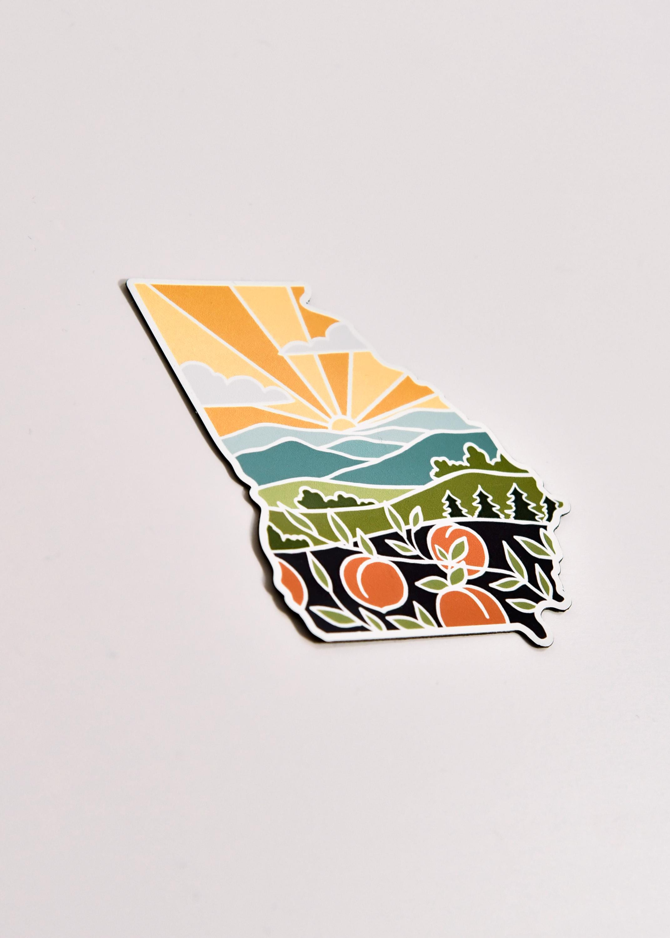 Georgia Car Magnet | Weatherproof State Magnet | Outdoorsy Magnet | Locker Magnet | Fridge Magnet | Weatherproof Magnet | 3&quot;