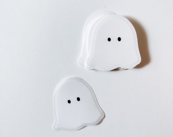 Cute Ghost Transparent Sticker | Waterproof Sticker | Vinyl Decal | Waterbottle Sticker | Laptop decal | Halloween | Spooky Season | Haunted