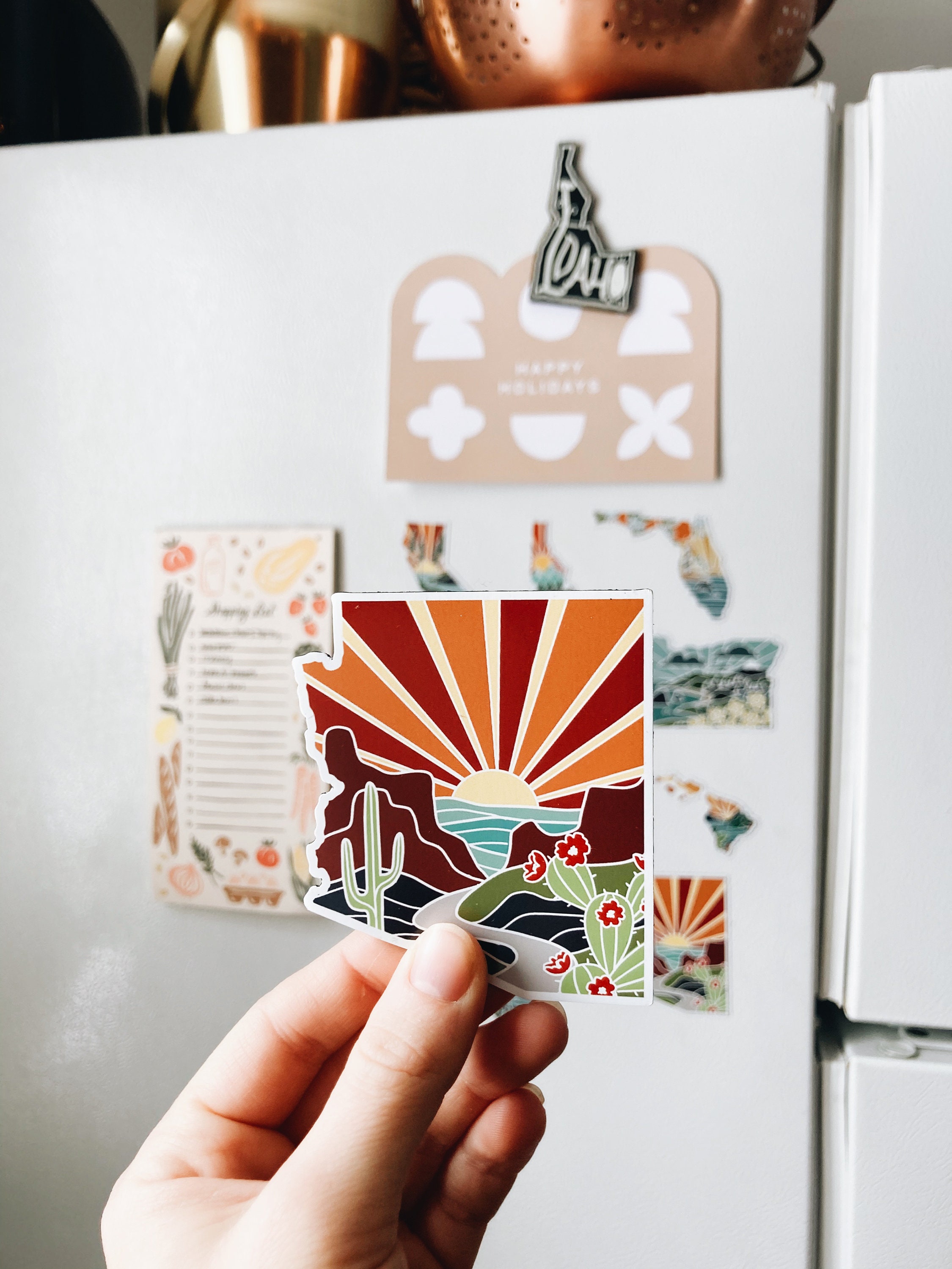 Arizona Car Magnet | Weatherproof State Magnet | Outdoorsy Magnet | Locker Magnet | Fridge Magnet | Lightweight Magnet | 2.75&quot;