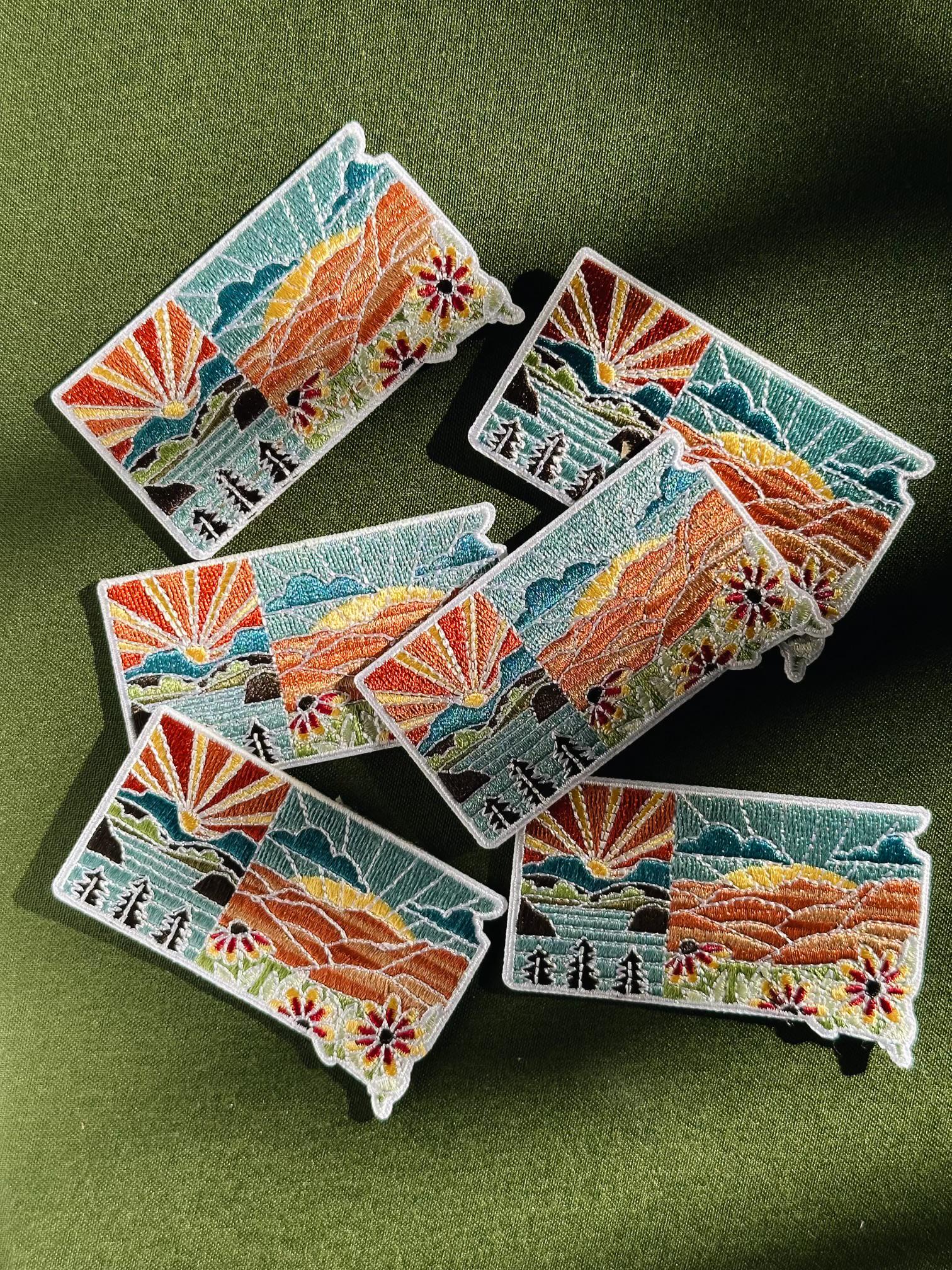 South Dakota Iron-On Patch | 3&quot; Patch | Embroidered Sew-on or Iron-on Applique