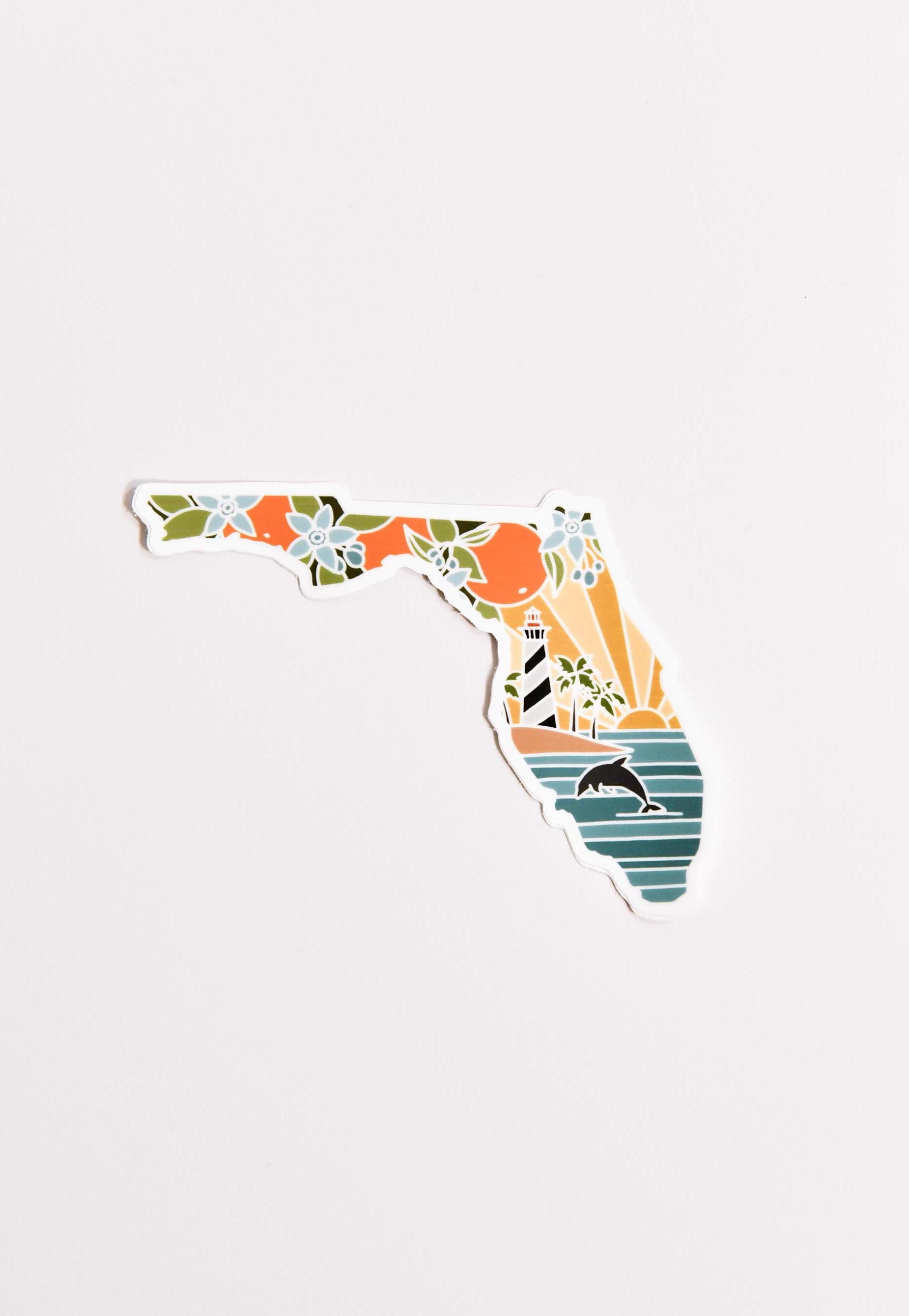 Florida Durable Sticker | High Quality Bumper Sticker | United States Vinyl Decal | Weatherproof Sticker | Water Bottle Sticker | 4&quot;