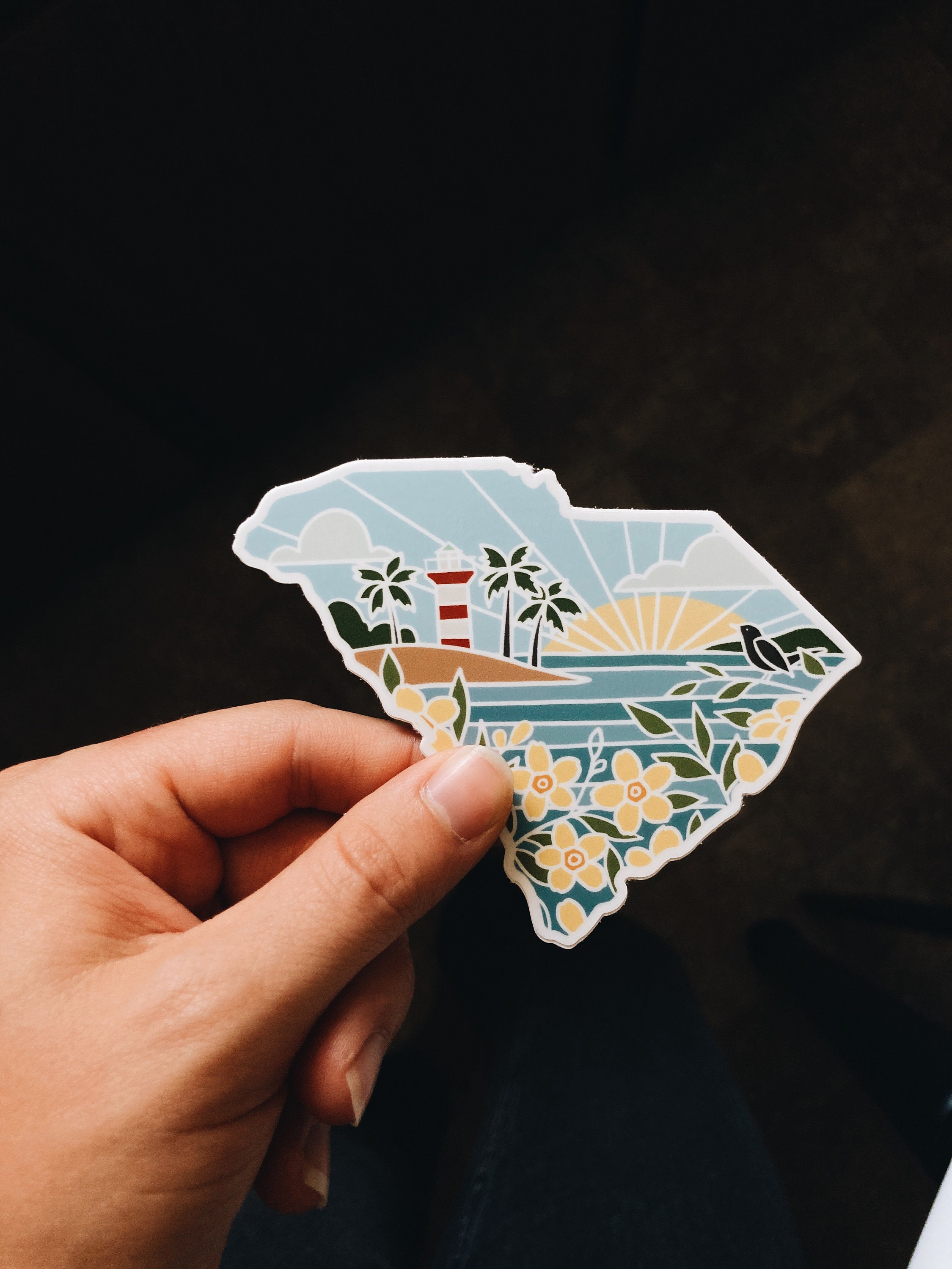 South Carolina Durable Sticker | High Quality Bumper Sticker | United States Vinyl Decal | Weatherproof Sticker | Water Bottle Sticker | 4&quot;
