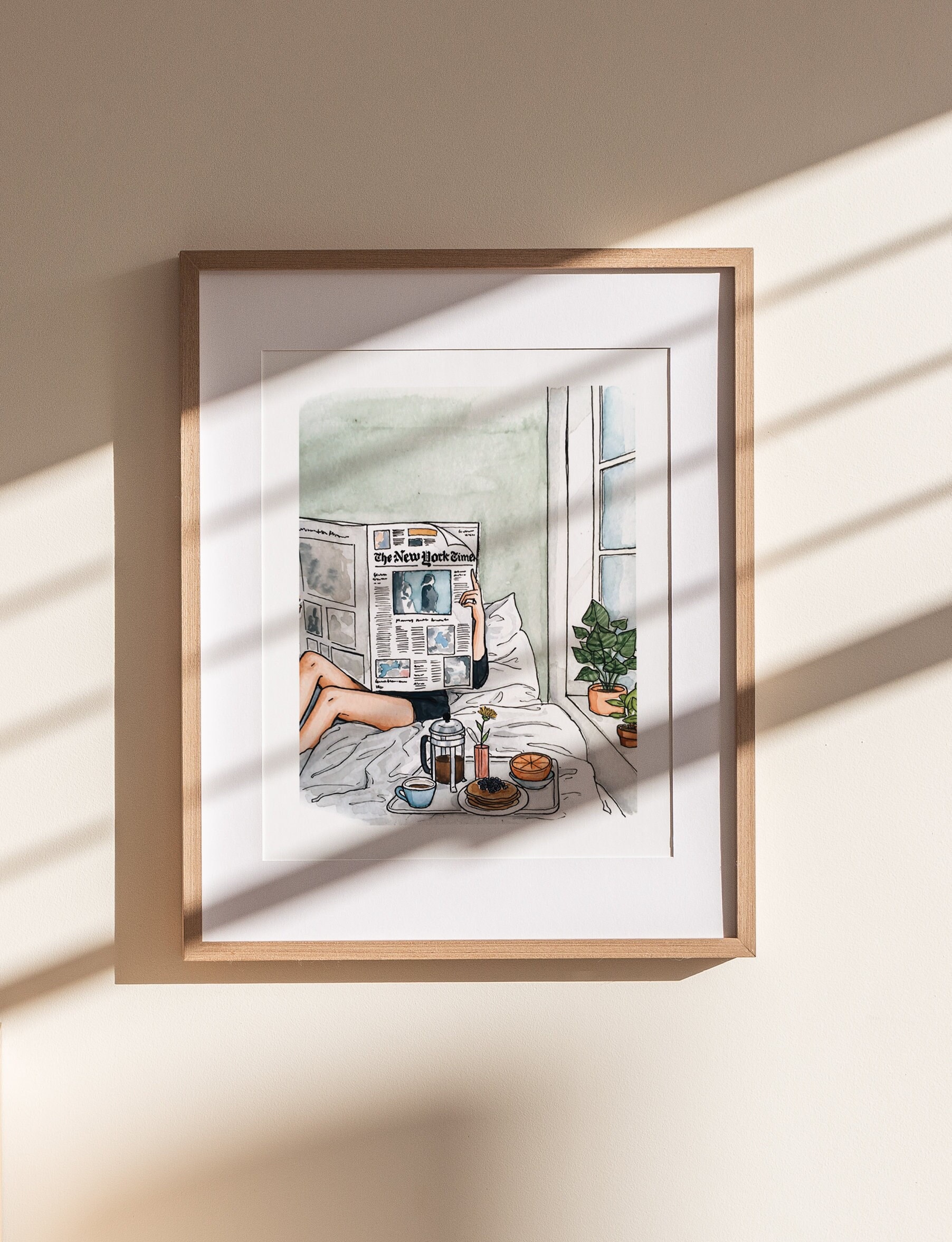 Quiet Morning Print | Watercolor Illustration | Wall Art | 8x10&quot; 5x7&quot; Archival Art Print