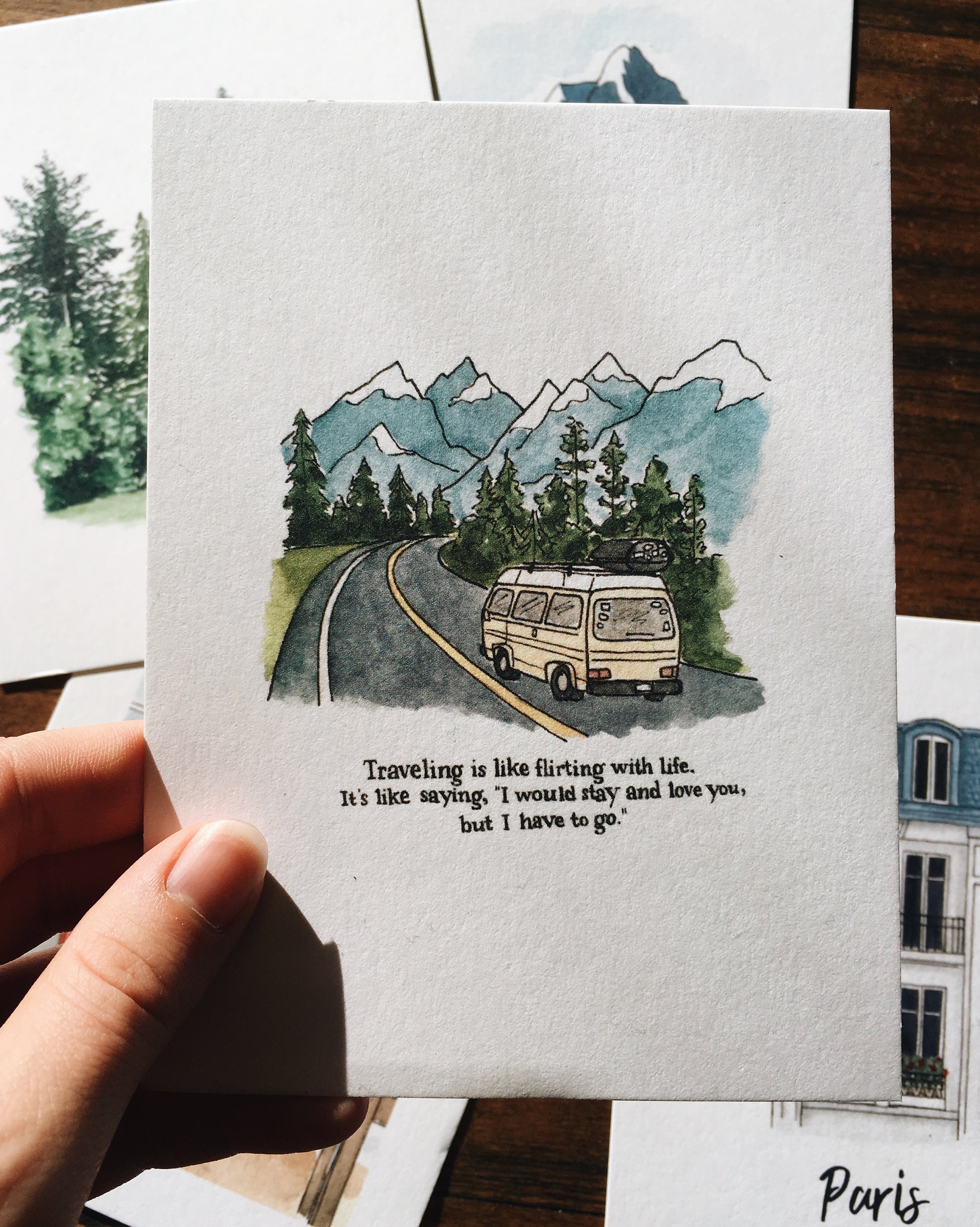 Illustrated Postcard Variety Set | Set of 6 Mix & Match | Watercolor Postcards | Mini Art Prints | Illustrated Stationary