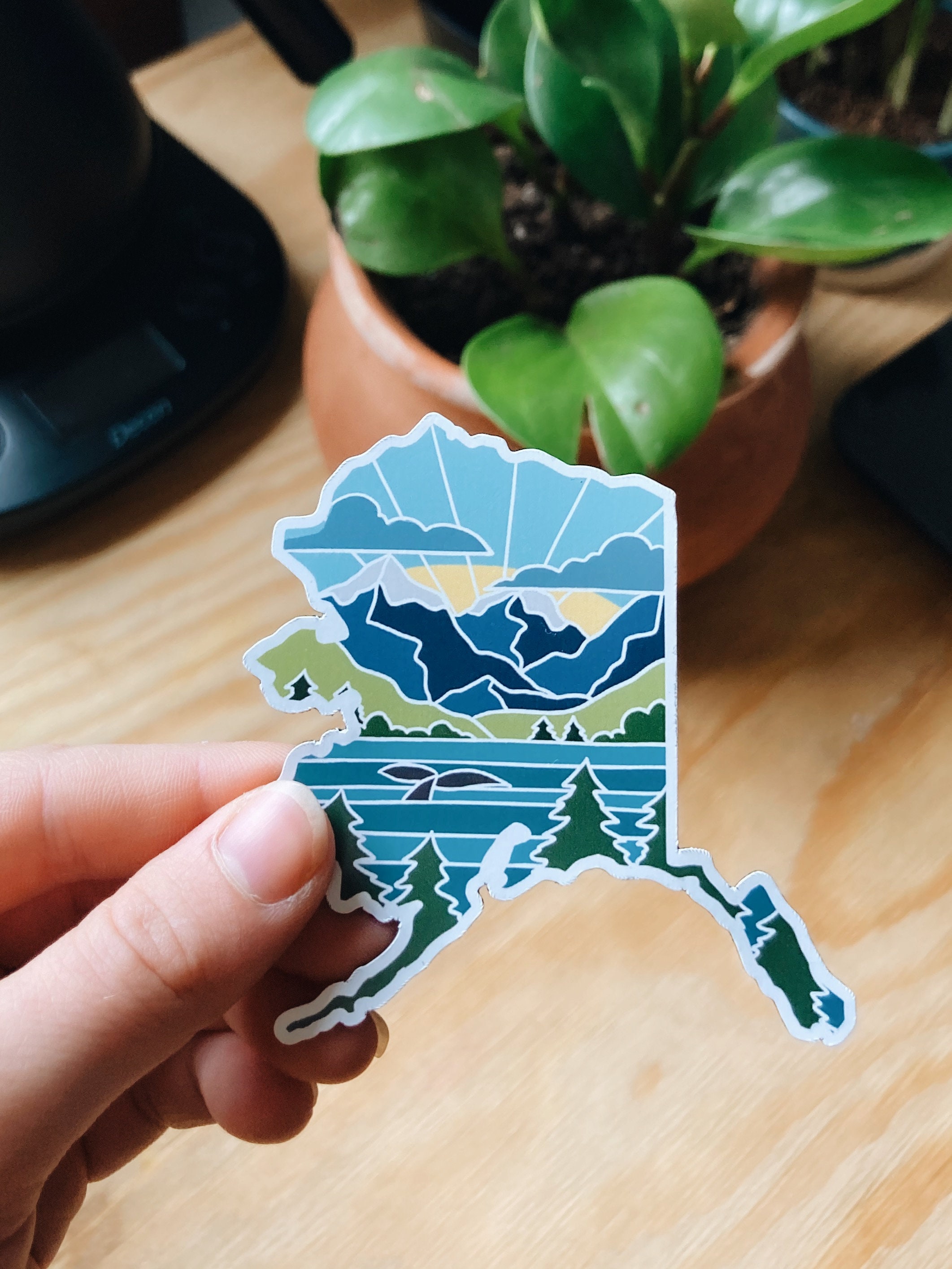Alaska Car Magnet | Weatherproof State Magnet | Outdoorsy Magnet | Locker Magnet | Fridge Magnet | Lightweight Magnet | 3&quot;