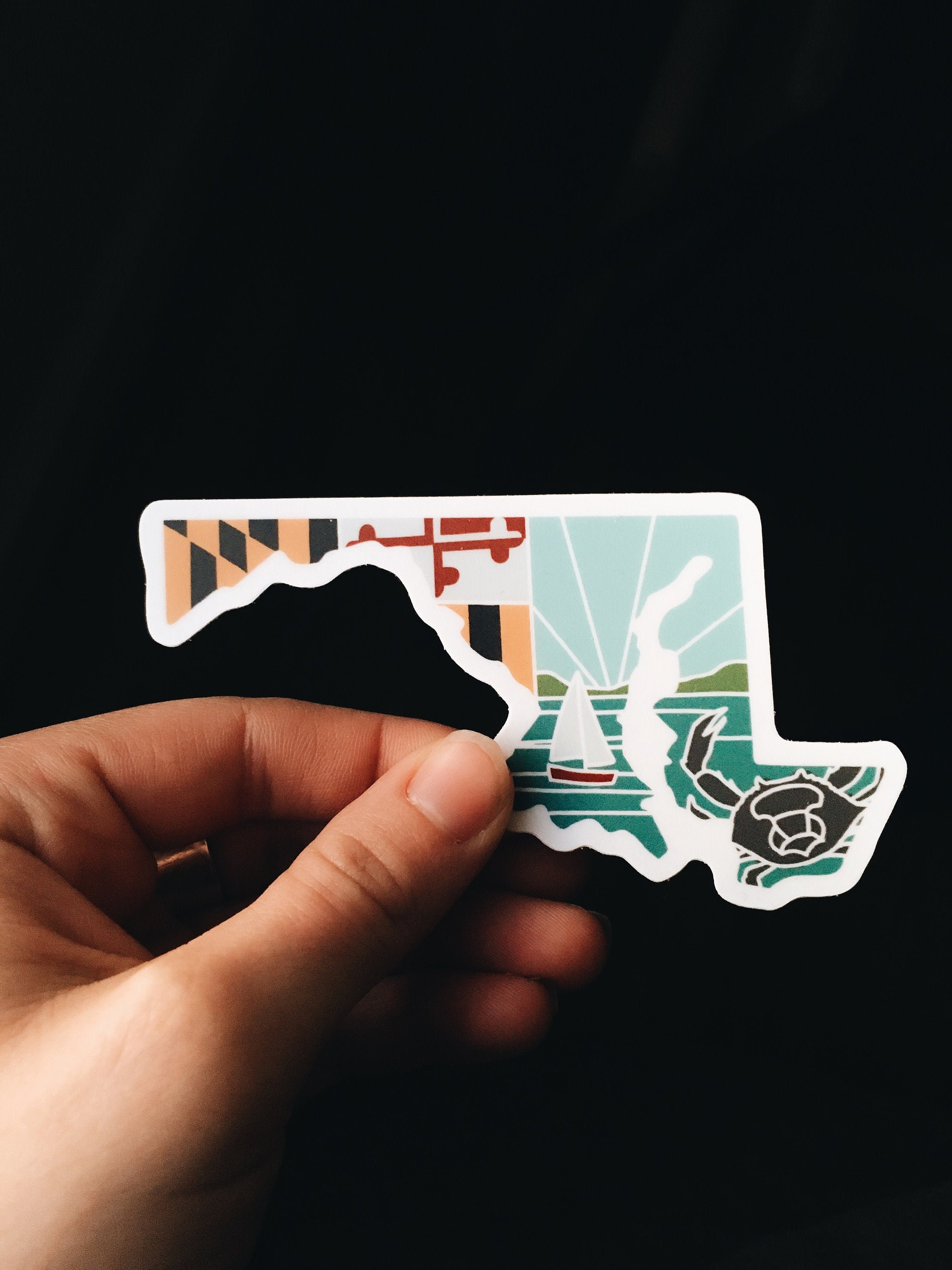 Maryland Durable Sticker | High Quality Bumper Sticker | United States Vinyl Decal | Weatherproof Sticker | Water Bottle Sticker | 4&quot;