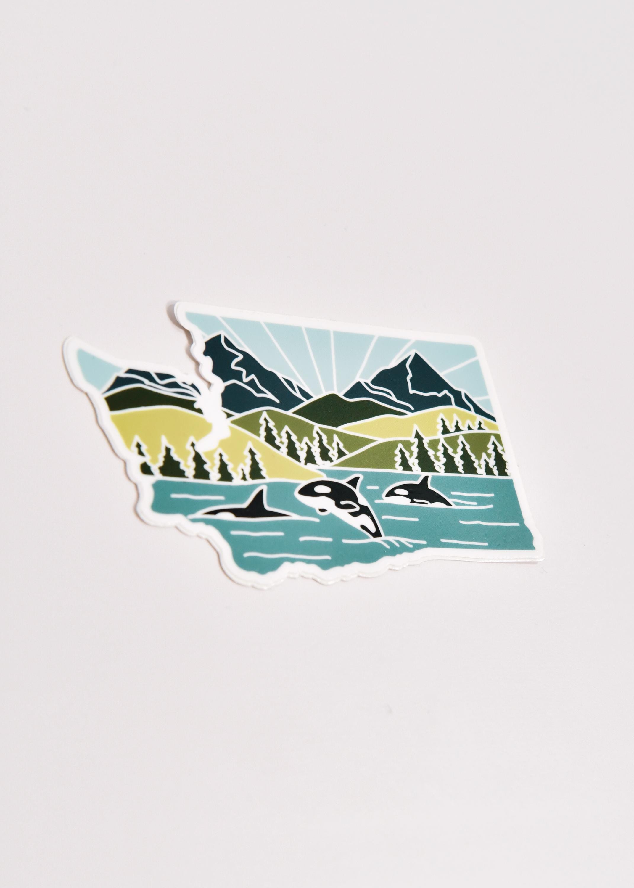 Washington Durable Sticker | High Quality Bumper Sticker | United States Vinyl Decal | Weatherproof Sticker | Water Bottle Sticker | 4&quot;