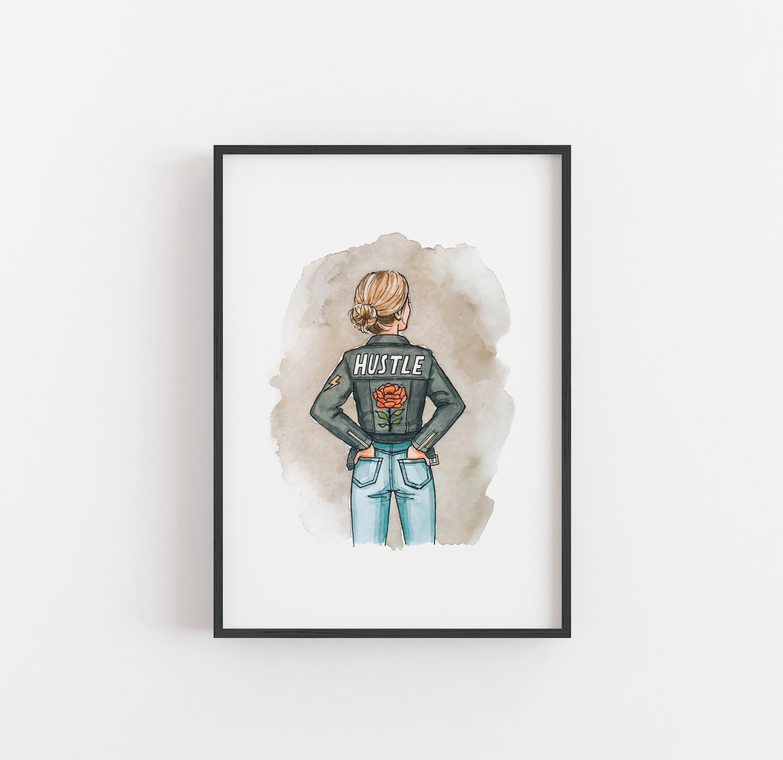 Hustle Watercolor Print | Physical Art Print | Fashion Wall Art | Abstract Wall Decor | Colorful Art Print | Gift for Fashion Lovers