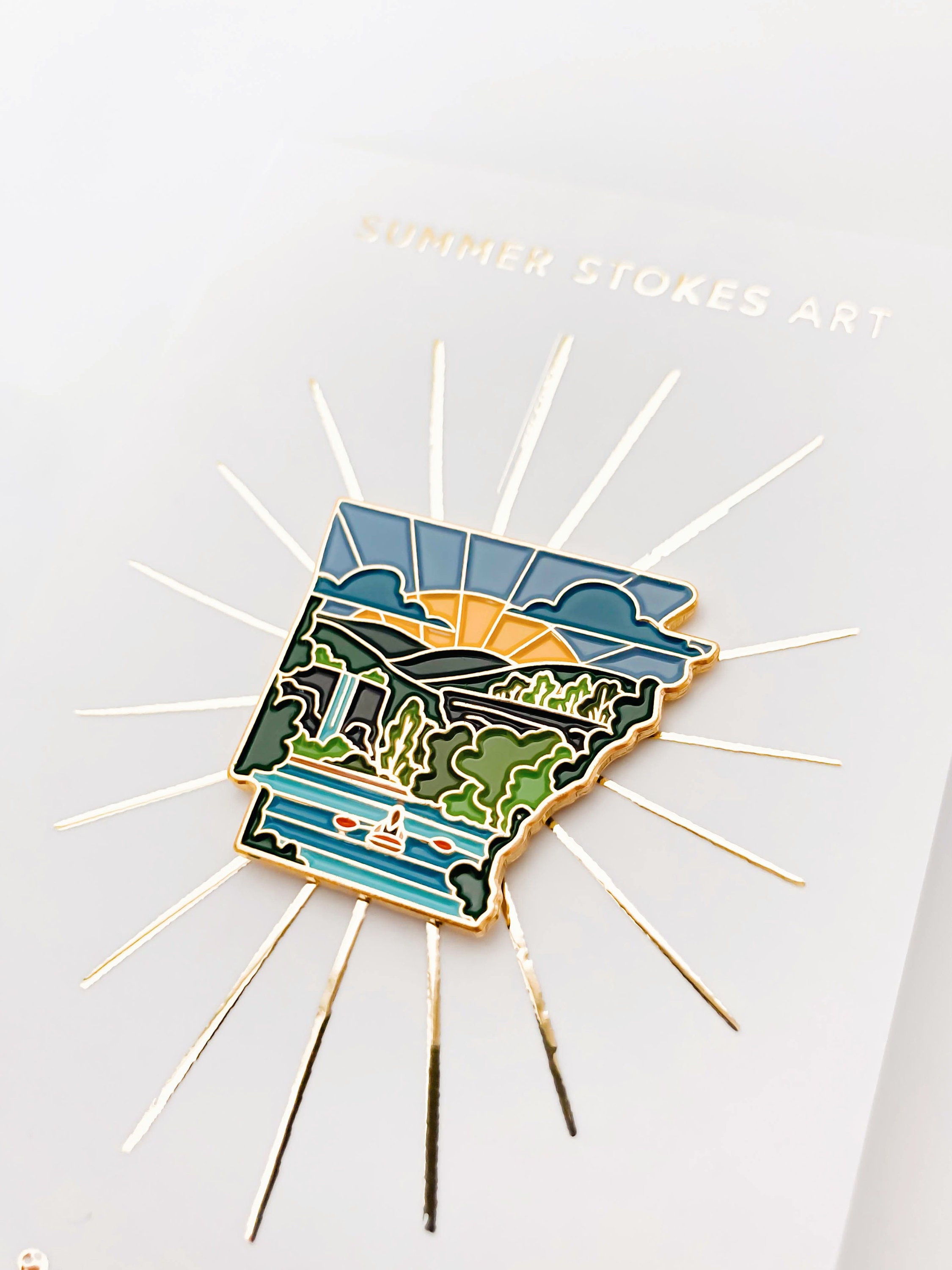 Arkansas Enamel Pin | Arkansas Outline Pin | Illustrated State Pin | Butterfly Clasp | 1&quot;