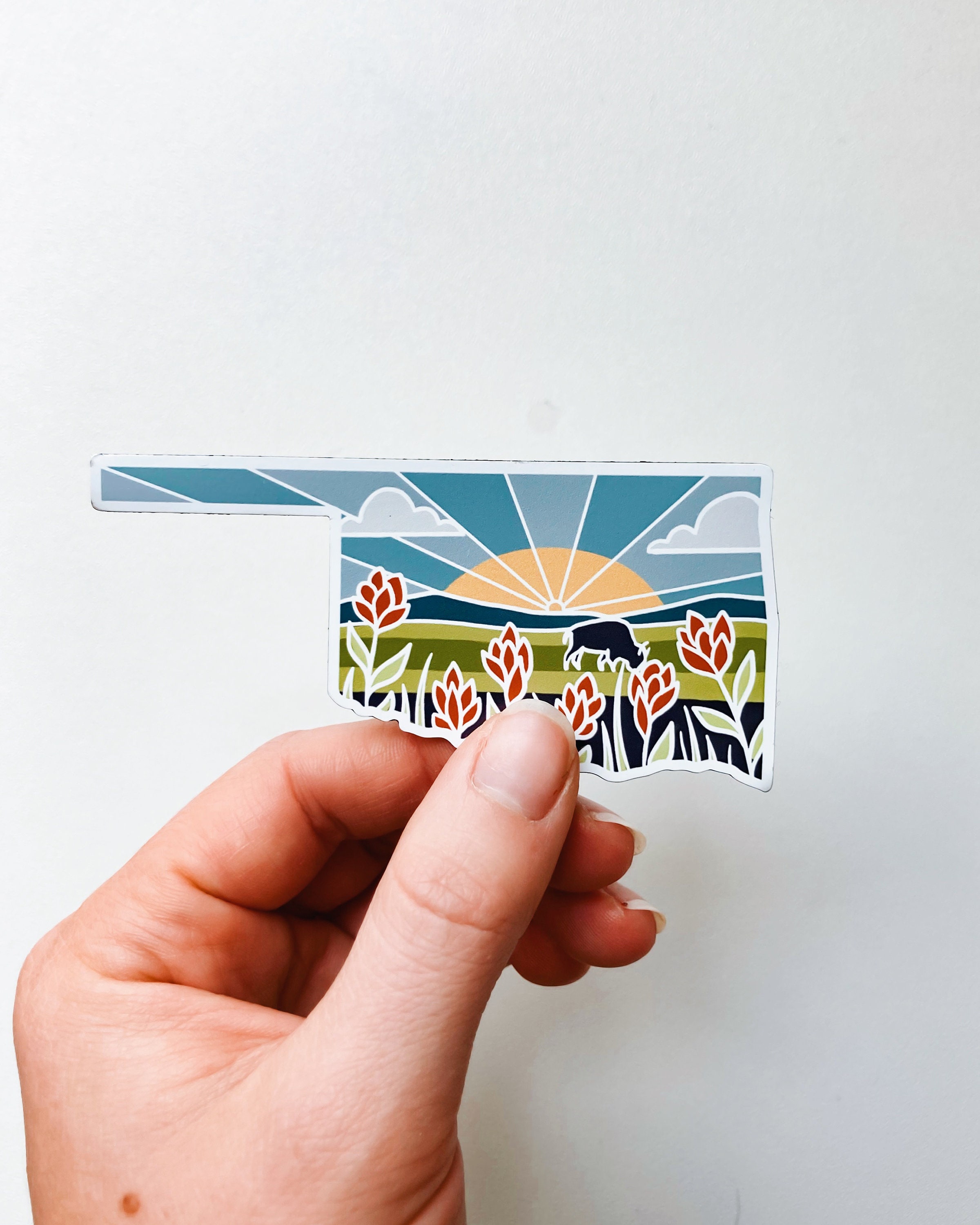 Oklahoma Car Magnet | Weatherproof State Magnet | Outdoorsy Magnet | Locker Magnet | Fridge Magnet | Weatherproof Magnet | 3&quot;