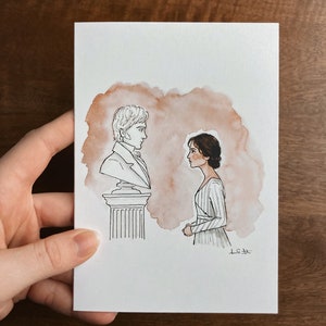 Pride & Prejudice Greeting Card | Jane Austen Watercolor | Blank Stationary | Literary Greeting Card | Elizabeth and Darcy | Individual Card