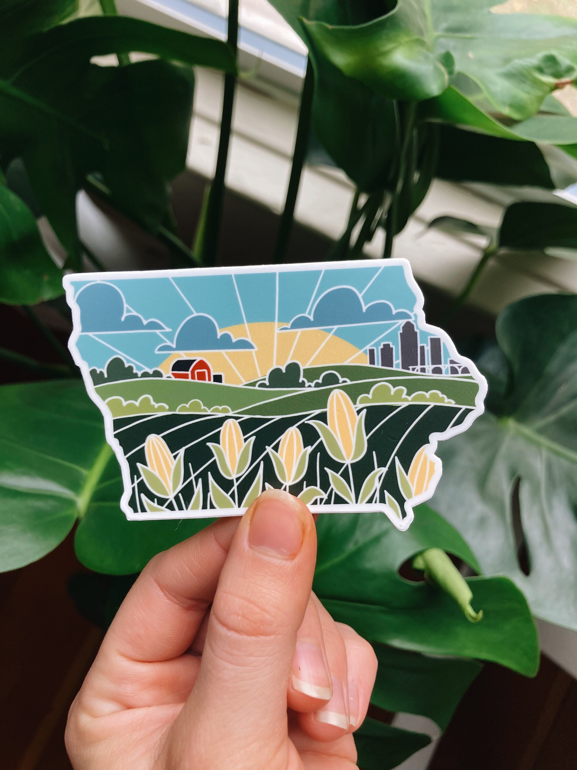 Iowa Durable Sticker | High Quality Bumper Sticker | United States Vinyl Decal | Weatherproof Sticker | Water Bottle Sticker | 3.5&quot;