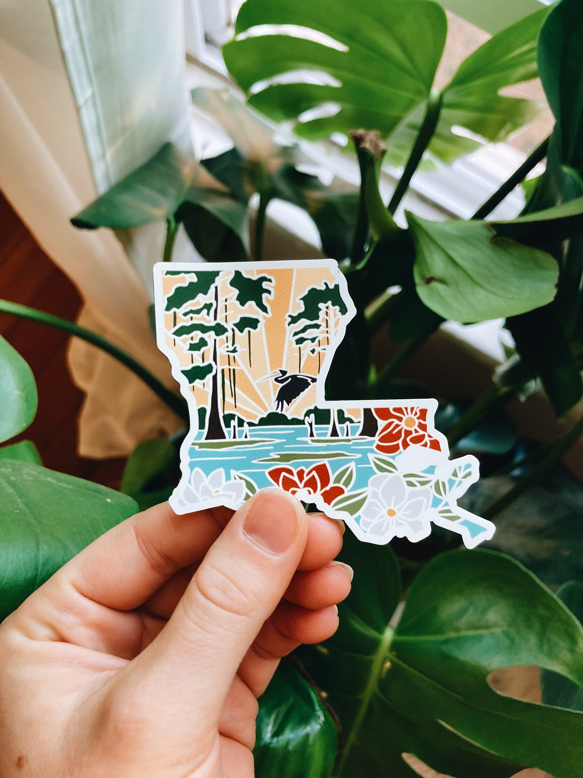 Louisiana Car Magnet | Weatherproof State Magnet | Outdoorsy Magnet | Locker Magnet | Fridge Magnet | Waterproof Magnet | 3&quot;