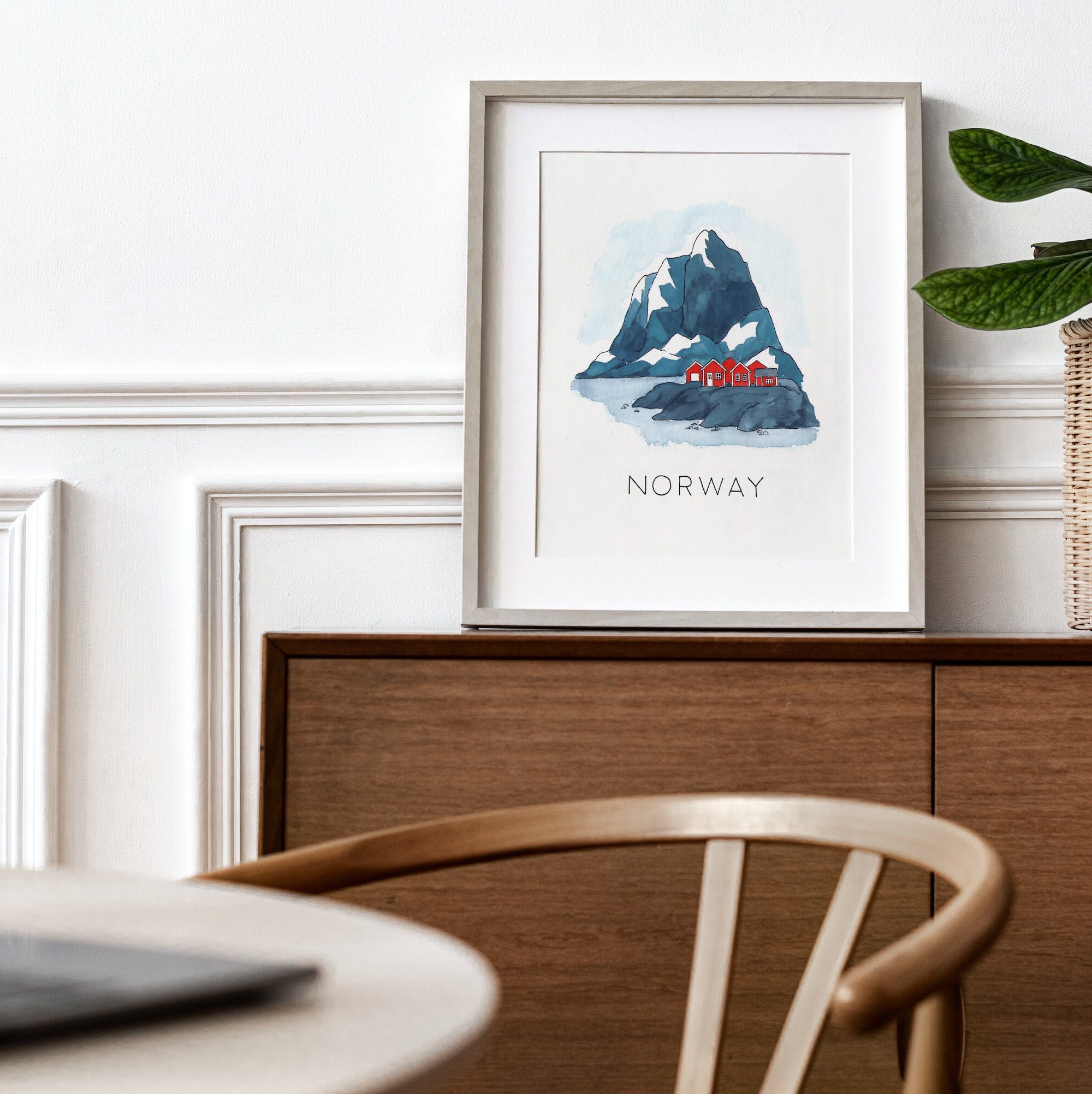 Beautiful Norway Landscape Art Print | Nordic Illustration | Scandinavian Art Print | Nature Wall Decor | Nursery Decor | Travel Wall Art