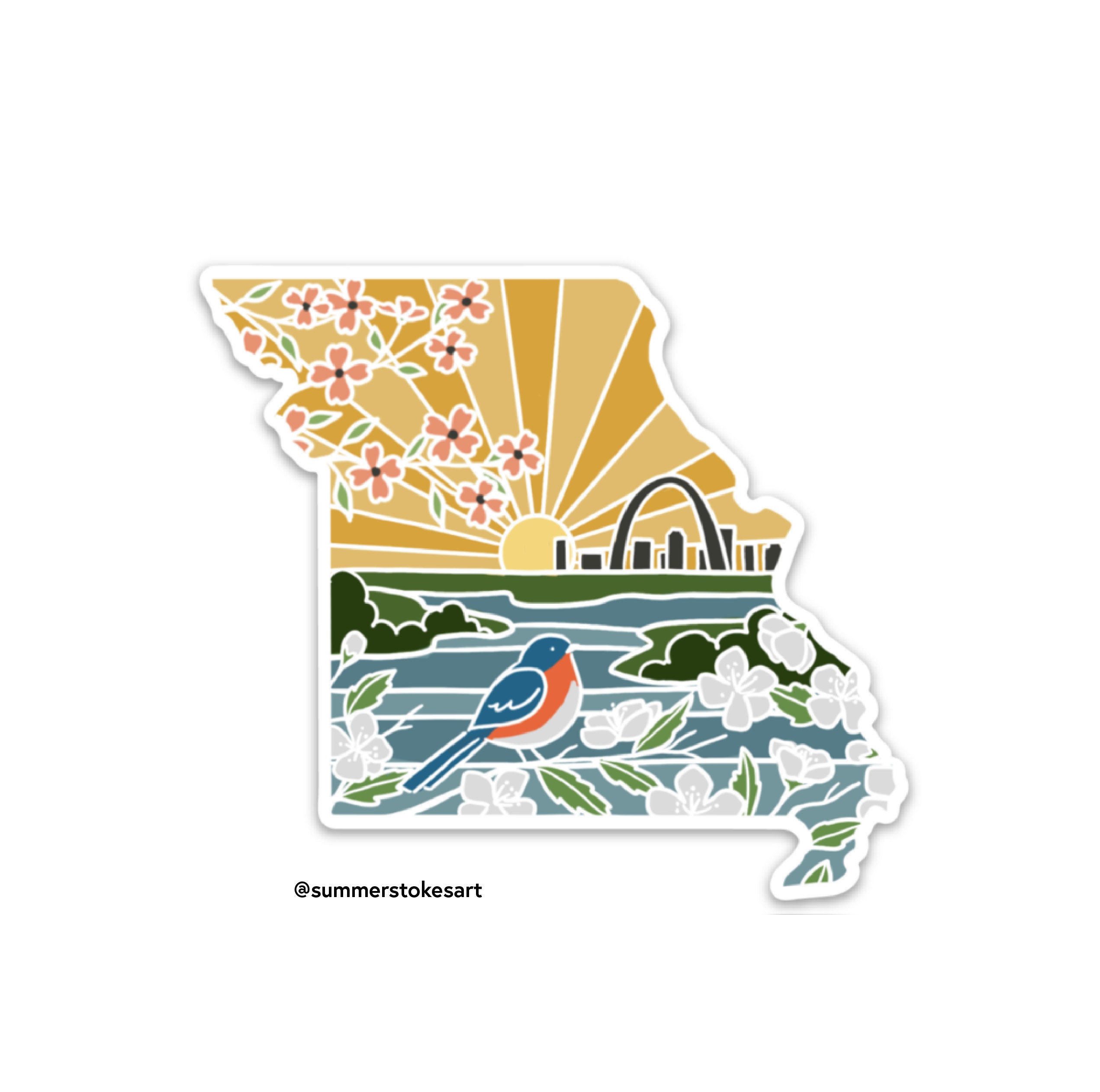 Missouri Durable Sticker | High Quality Bumper Sticker | United States Vinyl Decal | Weatherproof Sticker | Water Bottle Sticker | 3.5&quot;