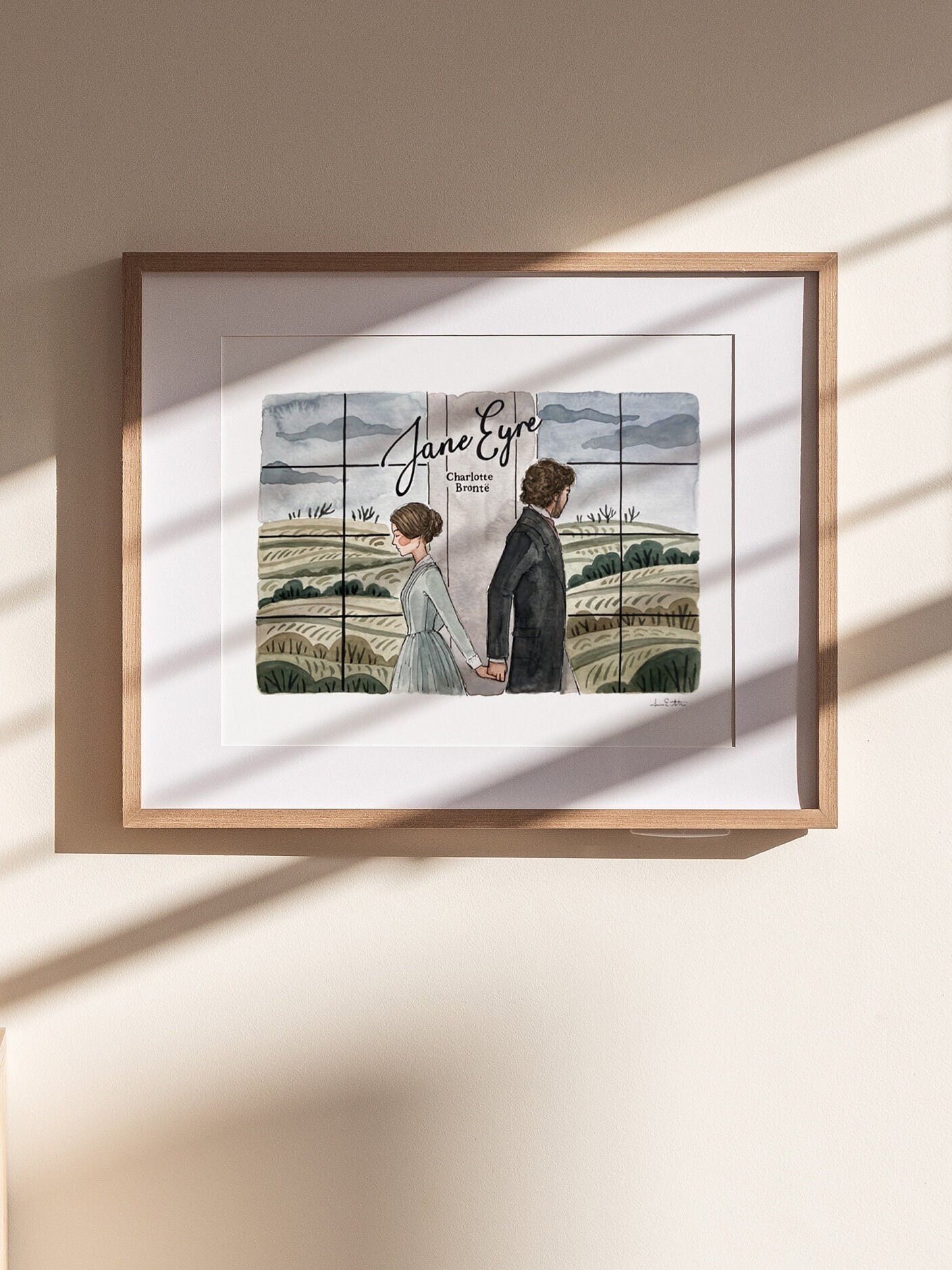 Jane Eyre Print | Watercolor Illustration | Wall Art | 8x10&quot; 5x7&quot; Archival Art Print | Charlotte Bronte Art | Book Lover Gift