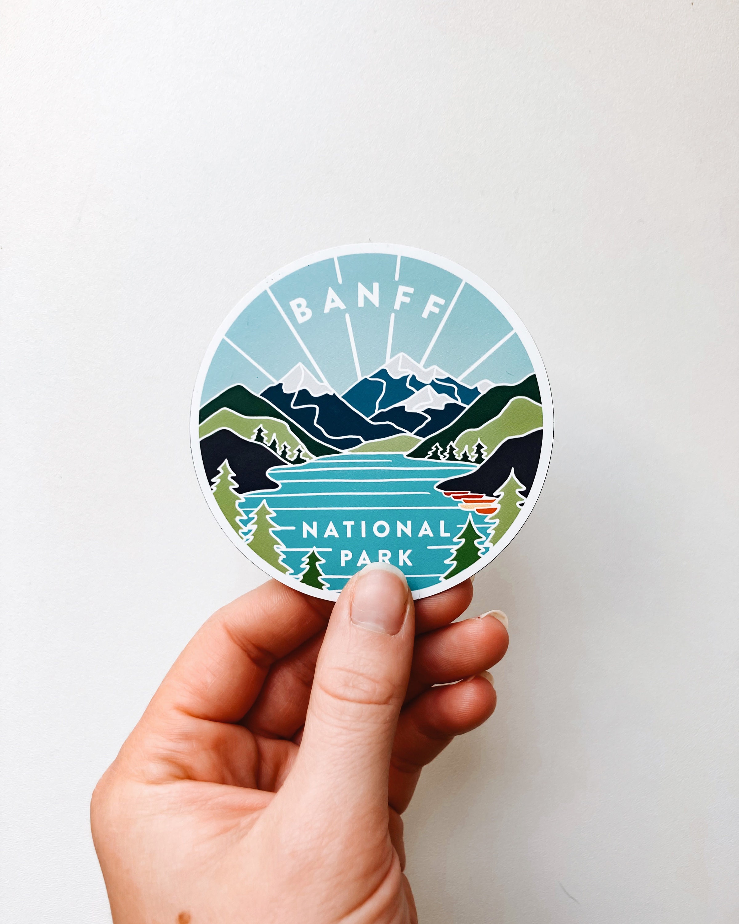 Banff Car Magnet | Banff National Park Illustration | Weatherproof State Magnet | Outdoorsy Magnet | Fridge Magnet | Lightweight Magnet | 3&quot;