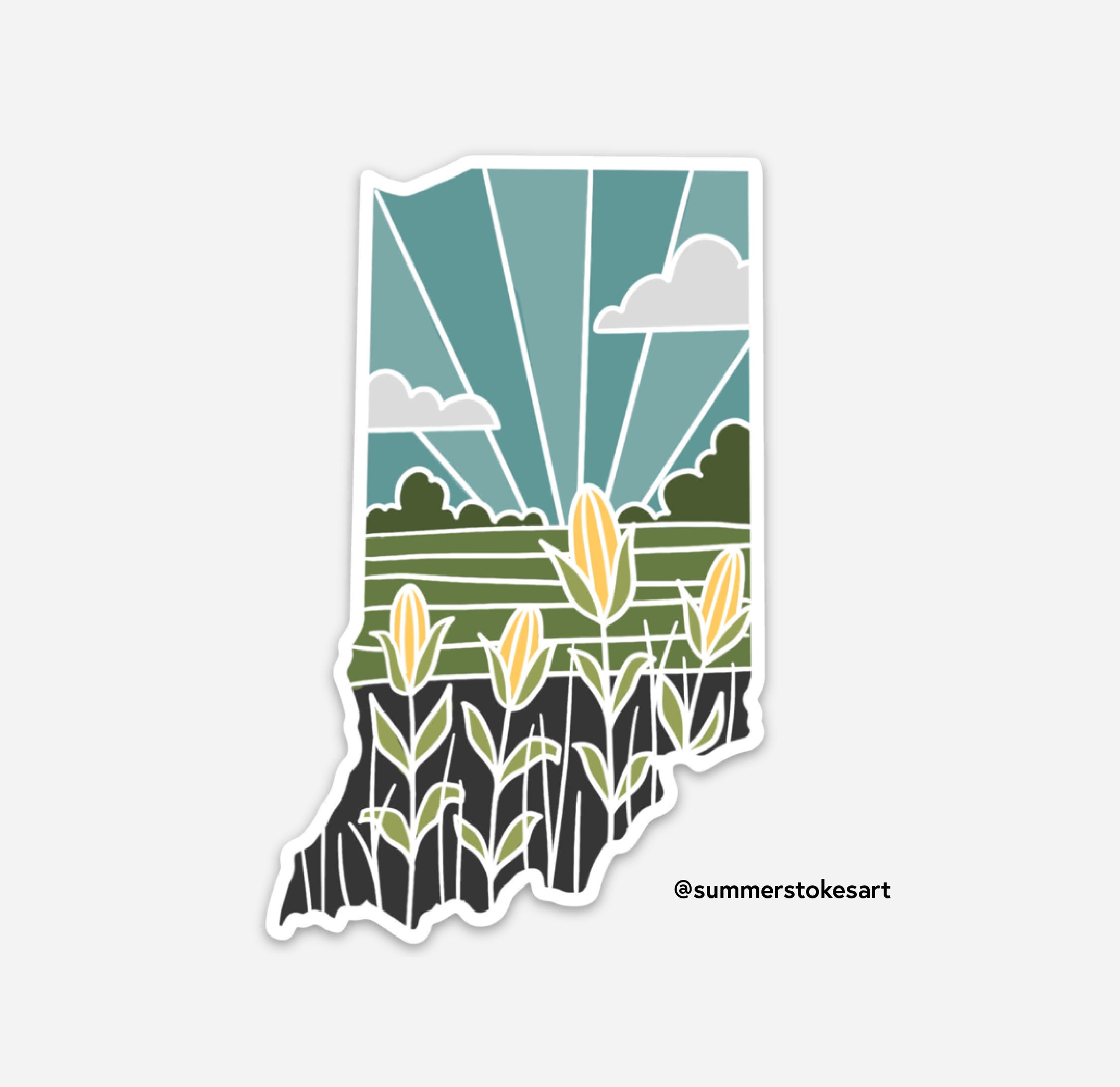 Indiana Durable Sticker | High Quality Bumper Sticker | United States Vinyl Decal | Weatherproof Sticker | Water Bottle Sticker | 4&quot;