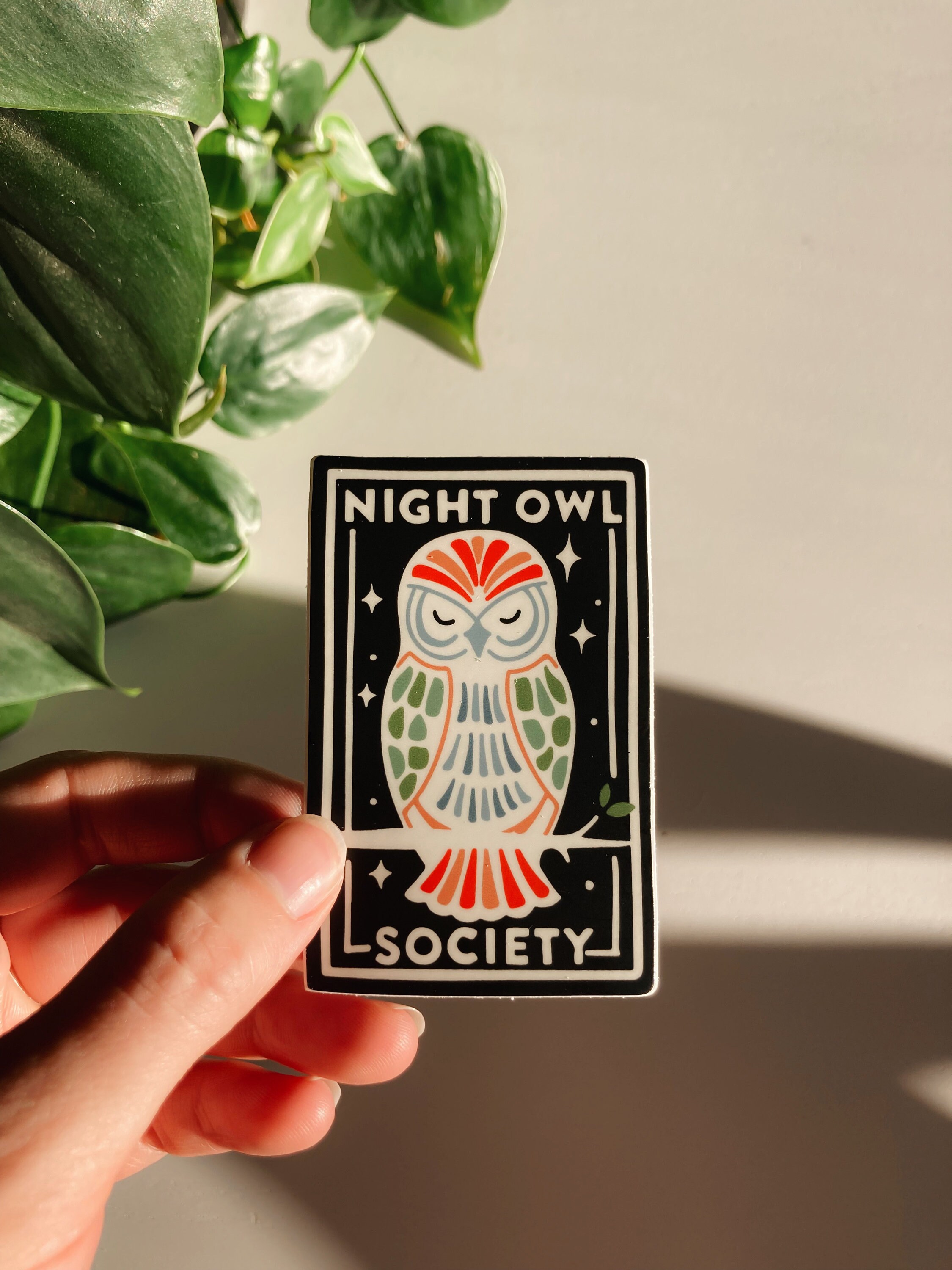 Night Owl Durable Sticker | High Quality Bumper Sticker | Laptop sticker | Water Bottle Sticker | 3&quot;