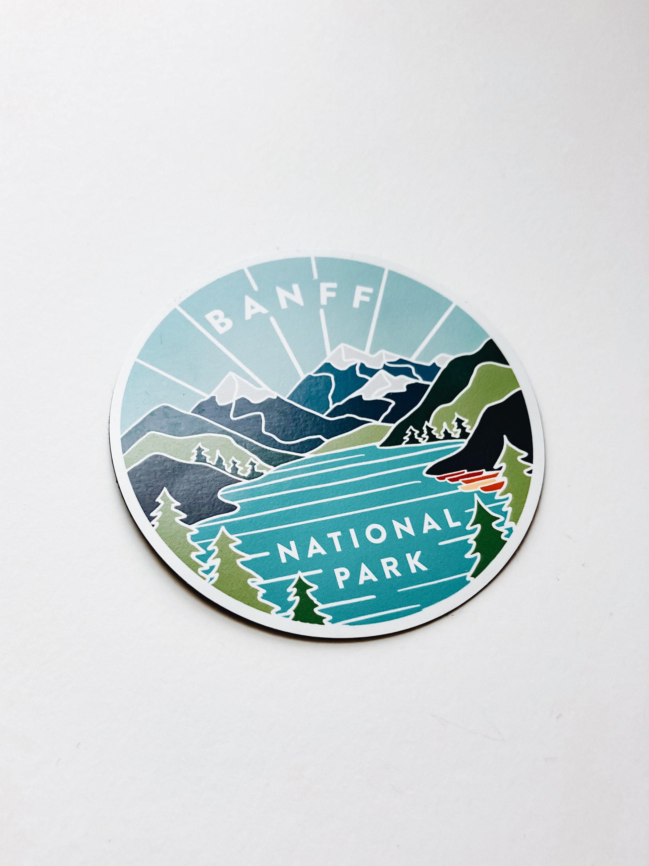 Banff Car Magnet | Banff National Park Illustration | Weatherproof State Magnet | Outdoorsy Magnet | Fridge Magnet | Lightweight Magnet | 3&quot;