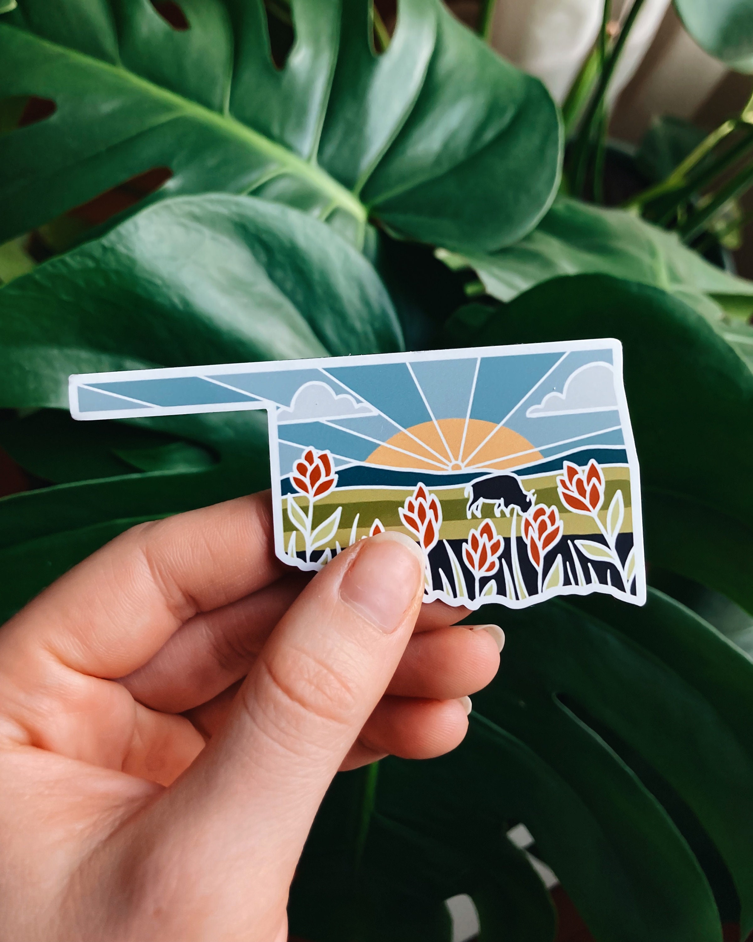 Oklahoma Car Magnet | Weatherproof State Magnet | Outdoorsy Magnet | Locker Magnet | Fridge Magnet | Weatherproof Magnet | 3&quot;