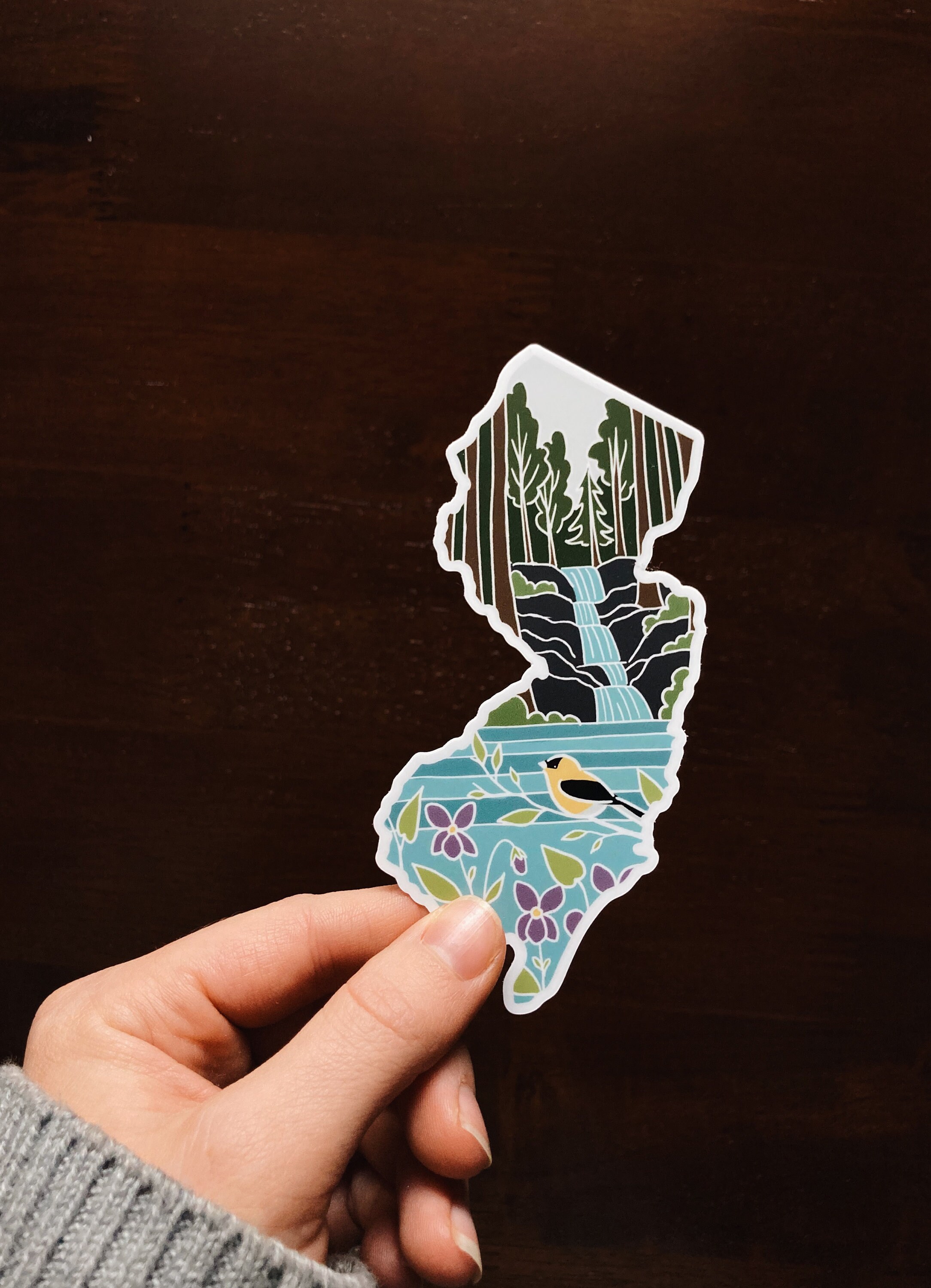 New Jersey Durable Sticker | High Quality Bumper Sticker | United States Vinyl Decal | Weatherproof Sticker | Water Bottle Sticker | 4.5&quot;