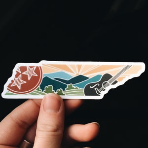 Tennessee duurzame sticker | Hoge kwaliteit bumpersticker | Vinylsticker uit de Verenigde Staten | Weerbestendige sticker | Waterflessticker | 4"