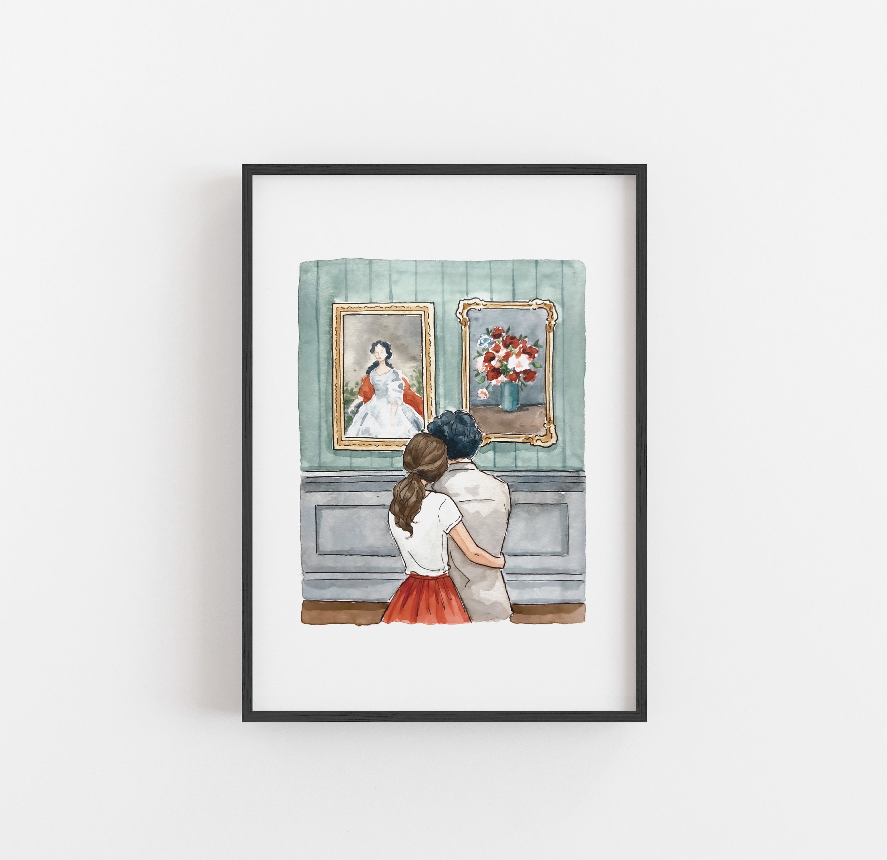 Museum Print | Watercolor Illustration | Wall Art | 8x10&quot; 5x7&quot; Archival Art Print | Art Lover Gift | Couple Gift