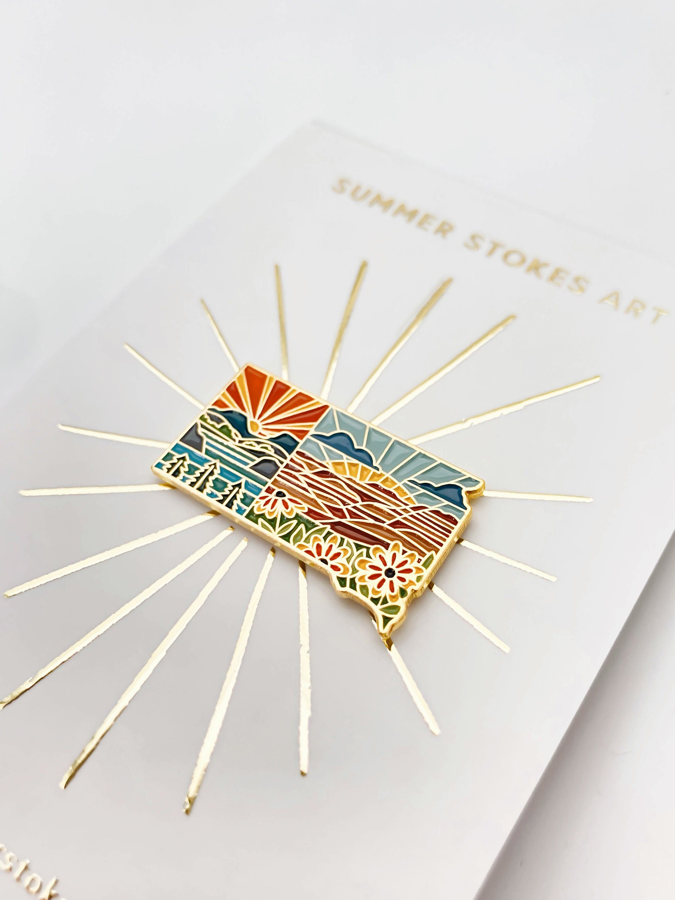 South Dakota Enamel Pin | South Dakota Outline Pin | Illustrated State Pin | Butterfly Clasp | 1&quot;