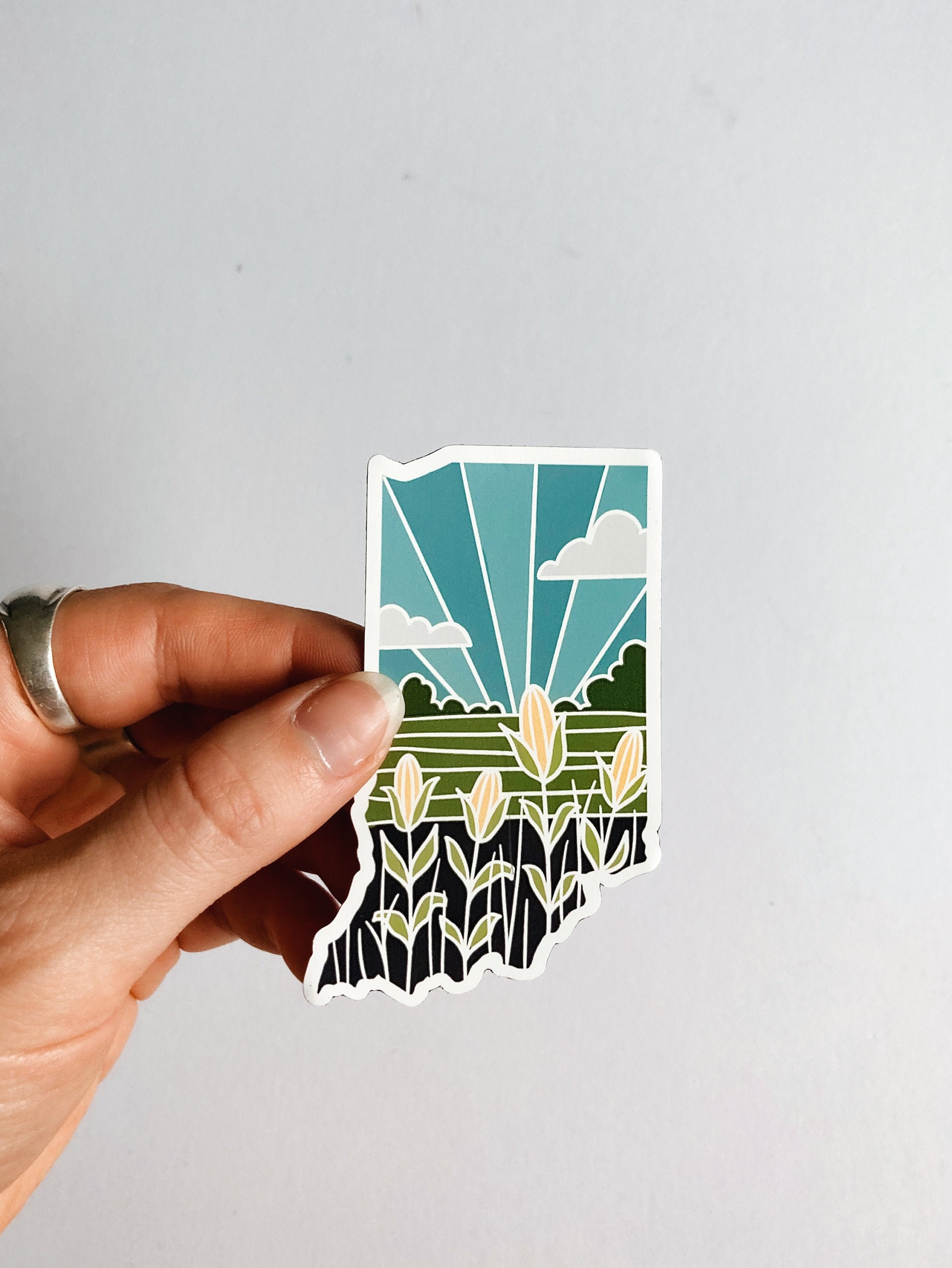 Indiana Car Magnet | Weatherproof State Magnet | Outdoorsy Magnet | Locker Magnet | Fridge Magnet | Weatherproof Magnet | 3&quot;