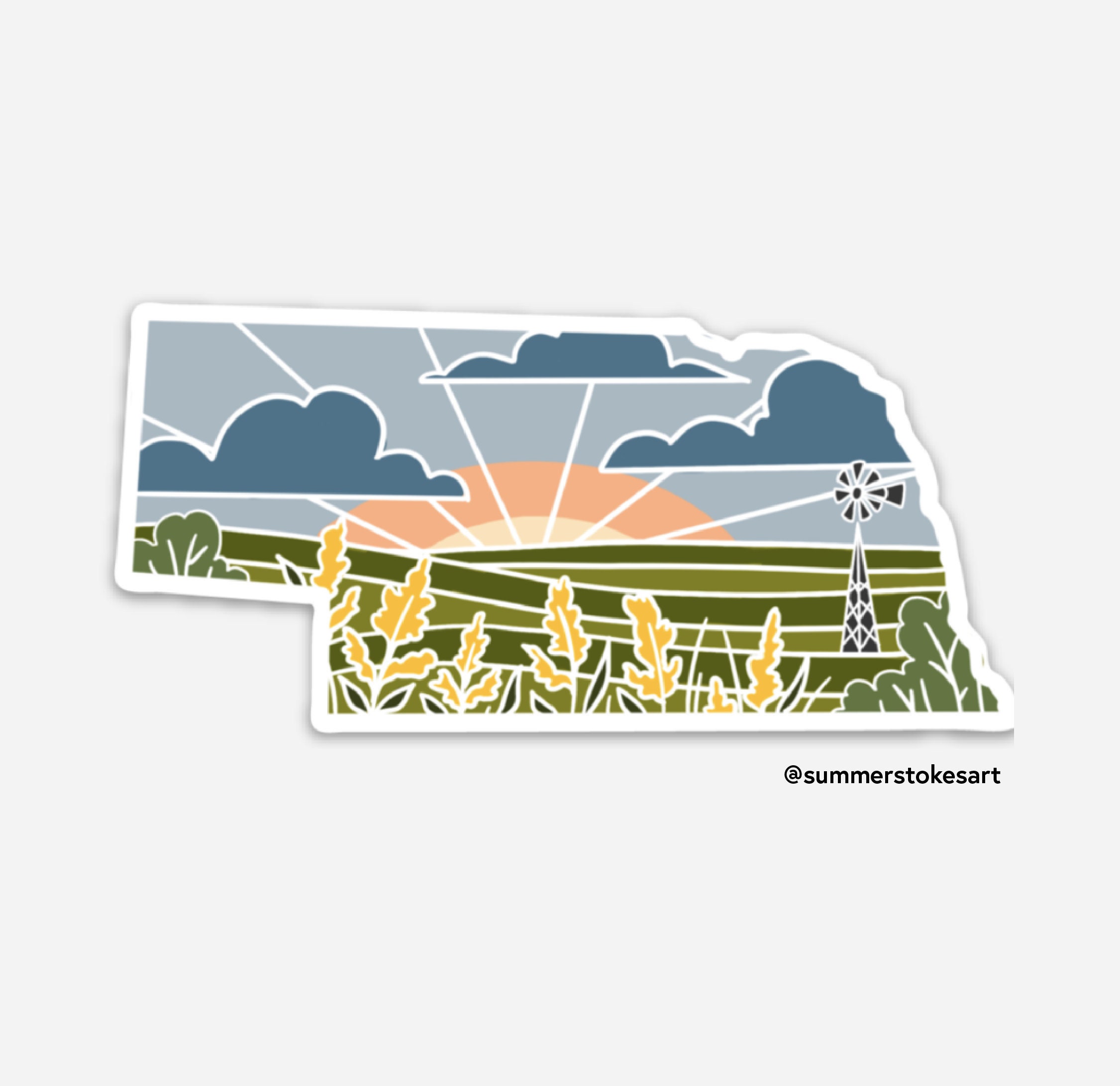 Nebraska Durable Sticker | High Quality Bumper Sticker | United States Vinyl Decal | Weatherproof Sticker | Water Bottle Sticker | 4&quot;