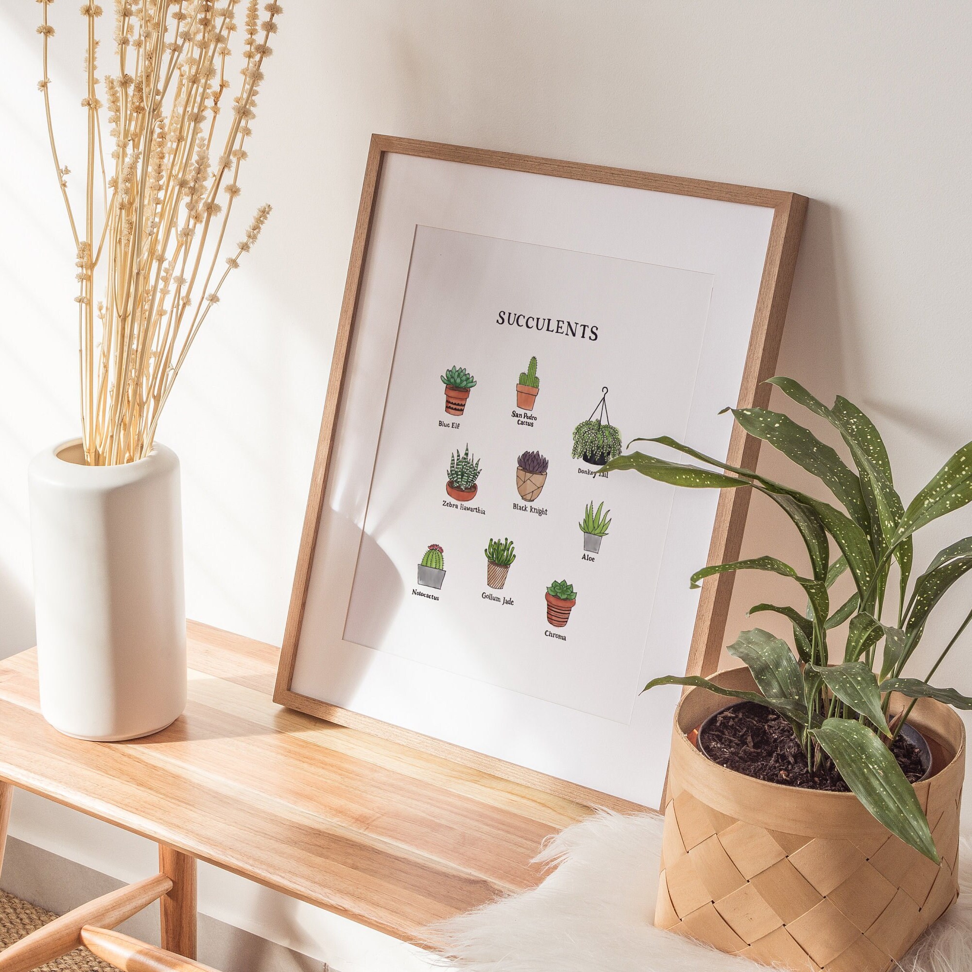 Succulent Print | Watercolor Illustration | Wall Art | 8x10&quot; 5x7&quot; Archival Art Print | Plant Lover Gift