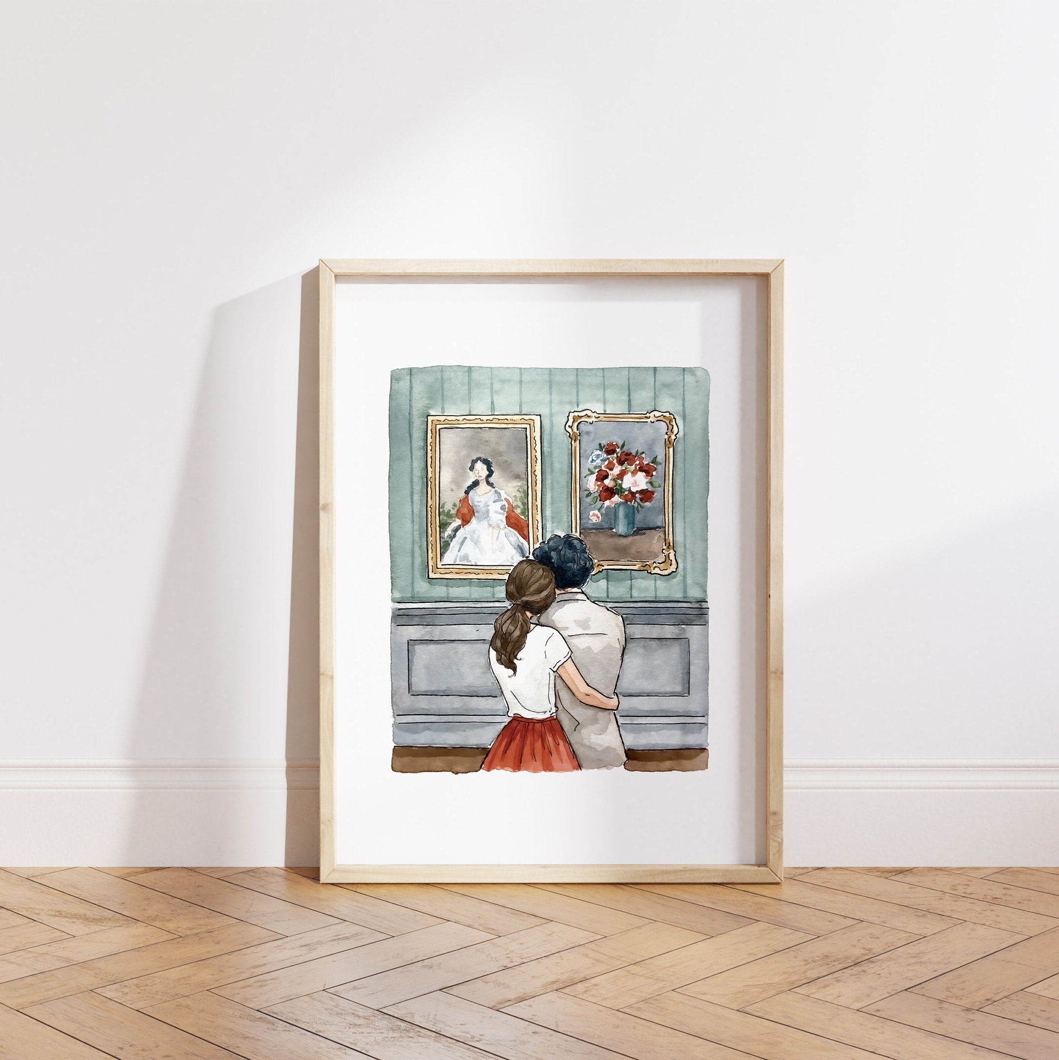 Museum Print | Watercolor Illustration | Wall Art | 8x10&quot; 5x7&quot; Archival Art Print | Art Lover Gift | Couple Gift