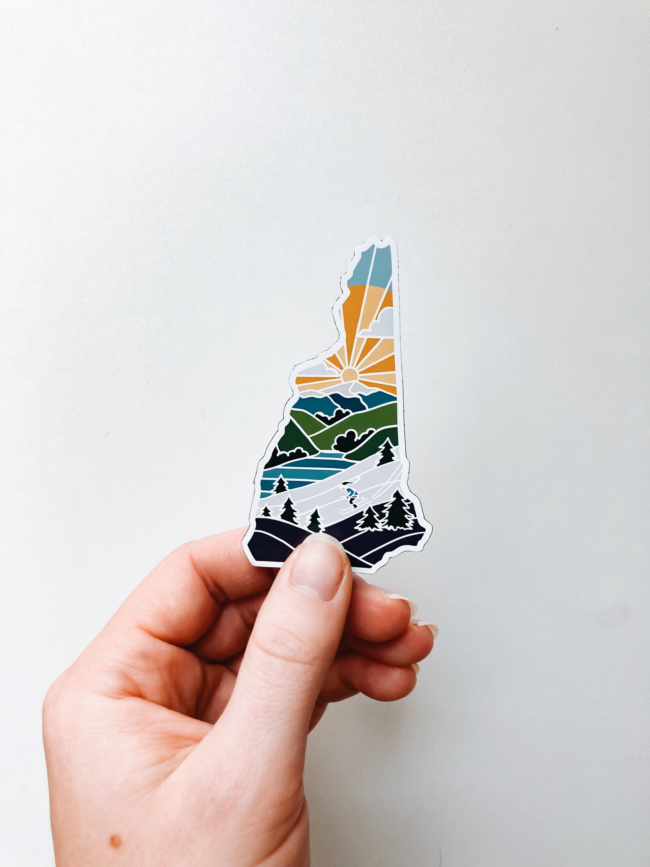 New Hampshire Car Magnet | Weatherproof State Magnet | Outdoorsy Magnet | Locker Magnet | Fridge Magnet | Waterproof Magnet | 3&quot;