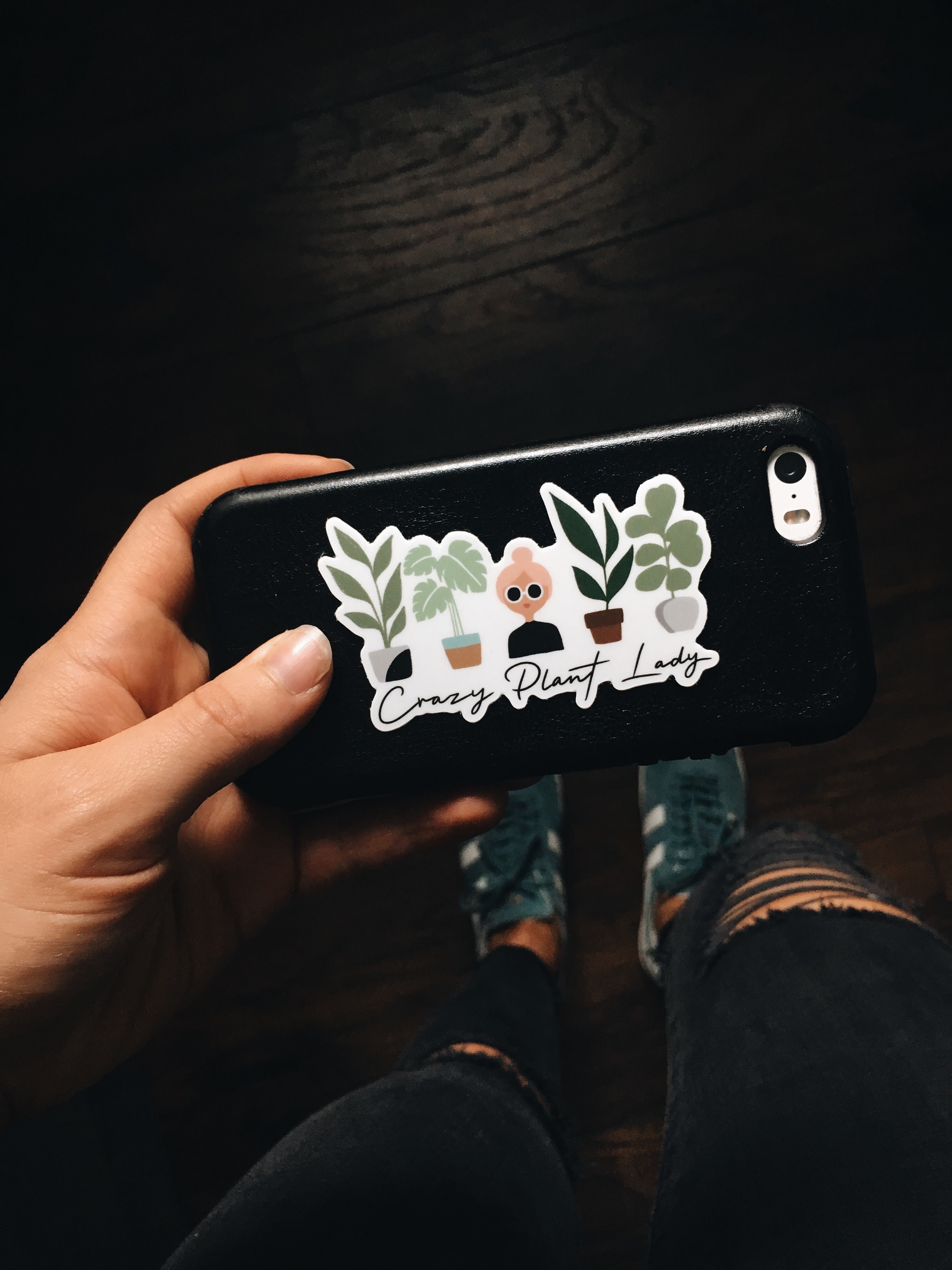Crazy Plant Lady Durable Sticker | With or Without Text | Plant Lover Decal | Vinyl Weatherproof Decal | Water Bottle Sticker | 3&quot;
