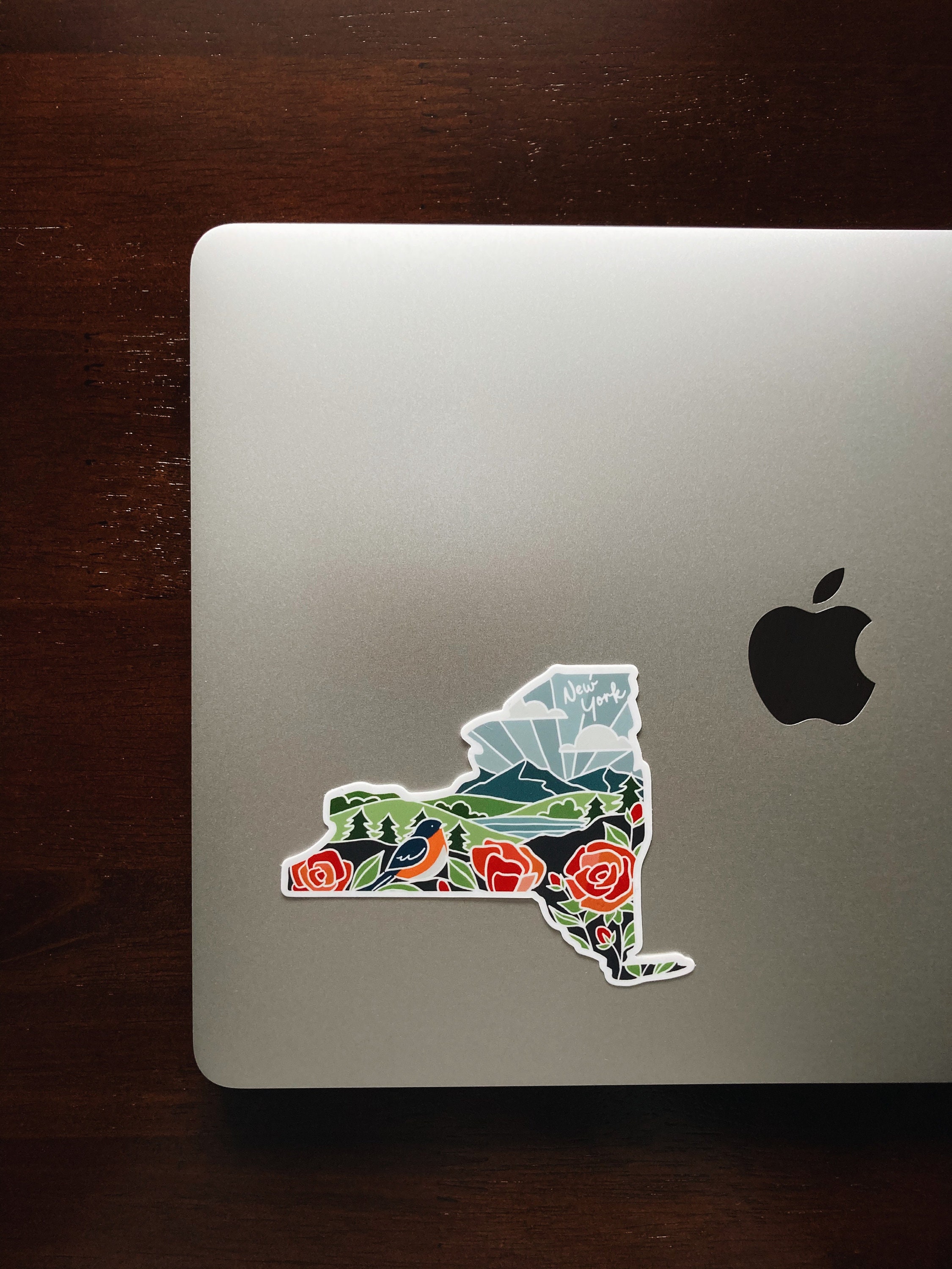 New York Rose Durable Sticker | High Quality Bumper Sticker | United States Vinyl Decal | Weatherproof Sticker | Water Bottle Sticker | 4&quot;