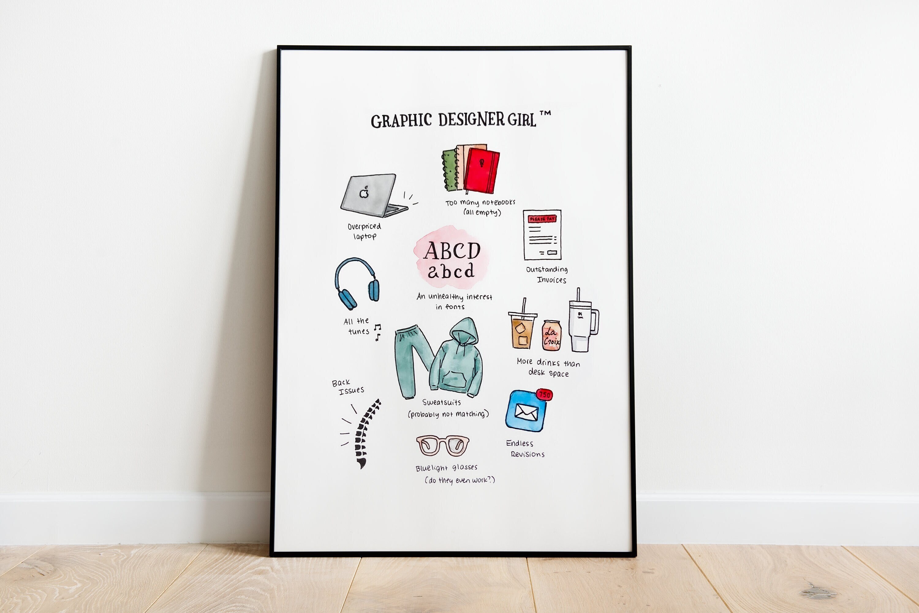 Graphic Designer Physical Wall Art Print | Watercolor Poster for Graphic Designers | Gift for Graphic Designer | Unique Graduation Gift