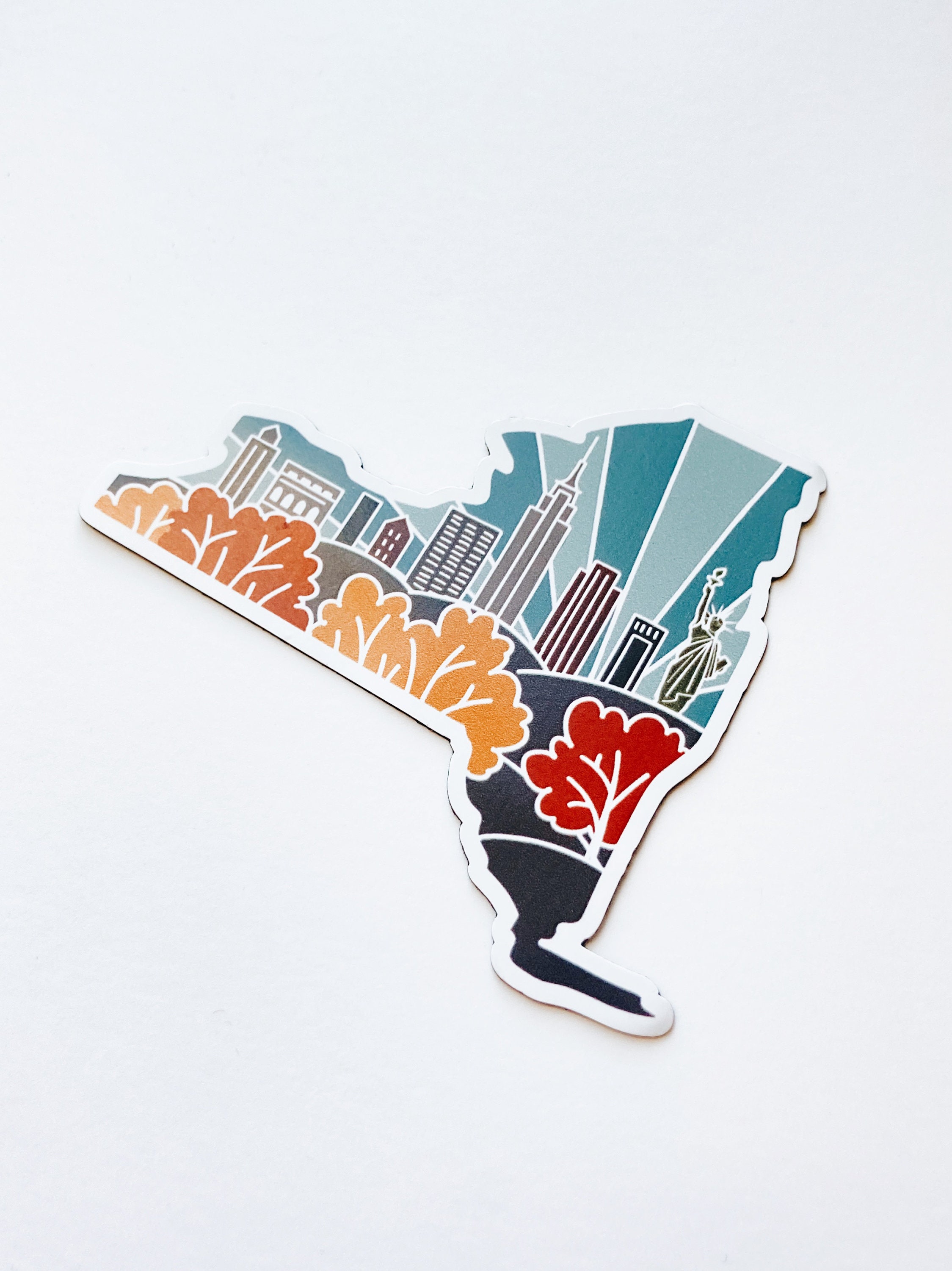 New York Car Magnet | Weatherproof State Magnet | Outdoorsy Magnet | Locker Magnet | Fridge Magnet | Waterproof Magnet | 3&quot;