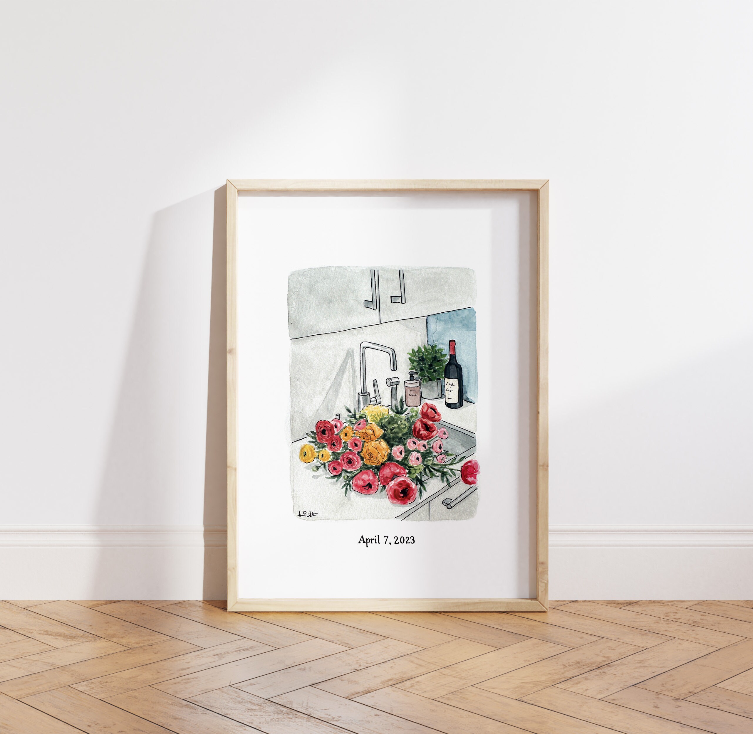 Watercolor Flowers Art Print | Floral | Home Decor | Bouquet | Modern Wildflowers | Colorful Nursery Decor | Minimalist | Bohemian Wall Art