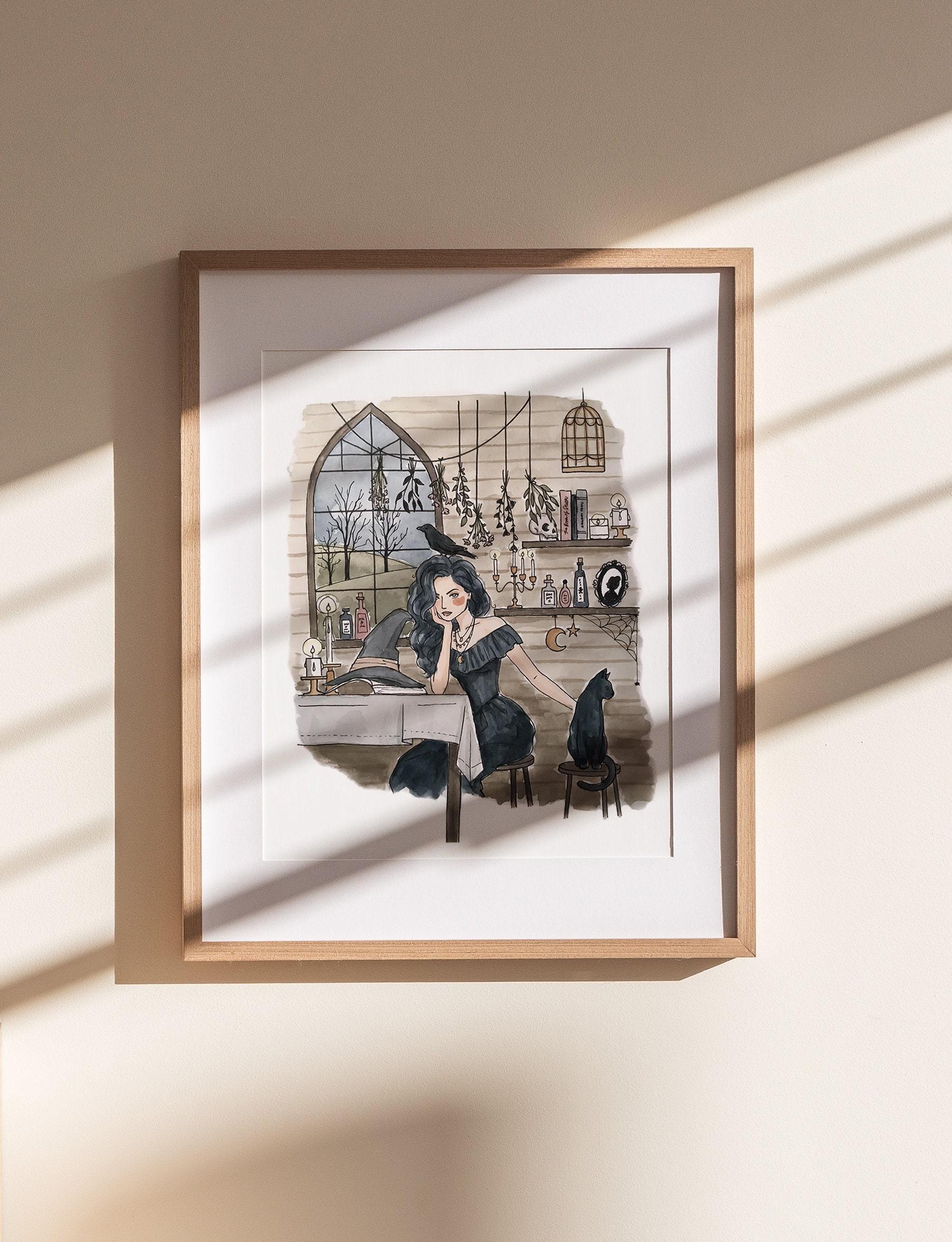Witch Print | Watercolor Illustration | Wall Art | 8x10&quot; 5x7&quot; Archival Art Print