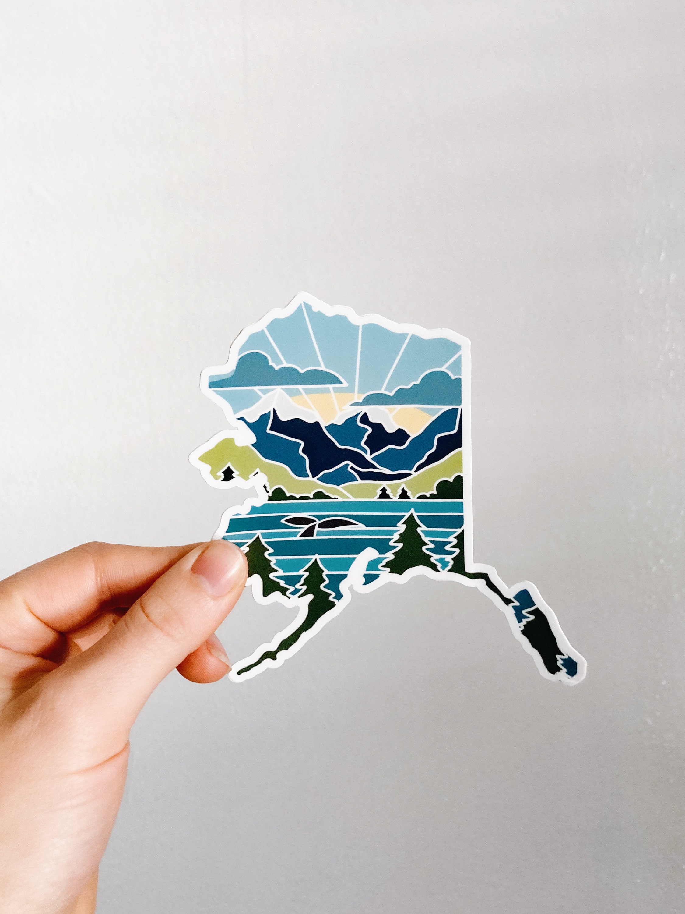 Alaska Durable Sticker | High Quality Bumper Sticker | United States Vinyl Decal | Weatherproof Sticker | Water Bottle Sticker | 4&quot;