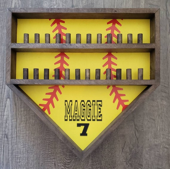 FREE SHIPPING 24 Ring Softball Homeplate Display Championship