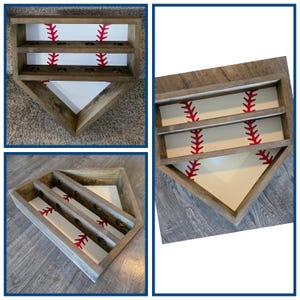 FREE Shipping // 8 Game Ball Baseball Homeplate  Holder // Ball Display // Home Run Ball Display