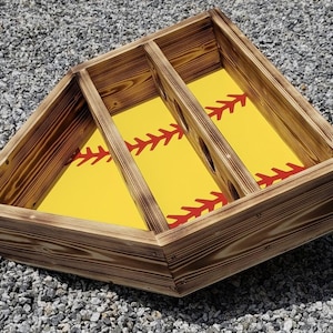 FREE Shipping- Torched - Softball Homeplate Ball Holder // Championship/Tournament Ball Display // 8 game ball holder