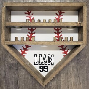 READY TO SHIP  - 15 Rings 3 Balls // Baseball Ring & Ball Display: Homeplate Style