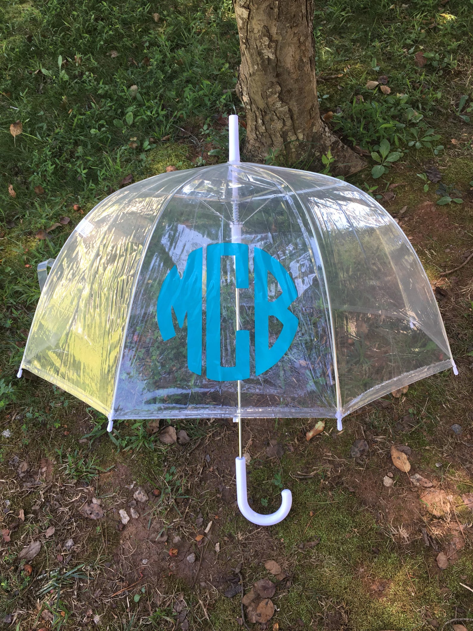 Monogrammed Clear Umbrella // Personalized Umbrella // Etsy