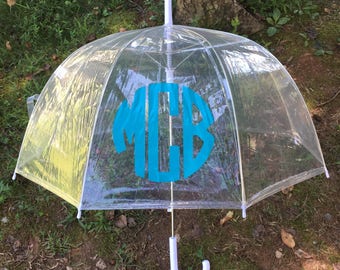 Monogrammed Clear Umbrella // Personalized Umbrella // Monogrammed Clear Dome Umbrella // Bridal Gift // Easter Gift // Anniversary Gift