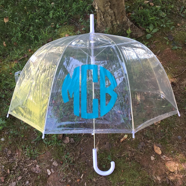 Monogrammed Clear Umbrella // Personalized Umbrella // Monogrammed Clear Dome Umbrella // Bridal Gift // Easter Gift // Anniversary Gift