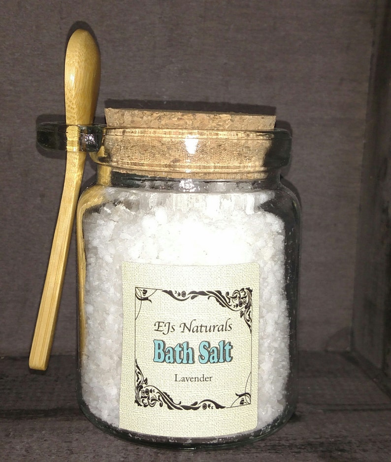 Therapeutic Bath Salts Glass Jar with Spoon Etsy