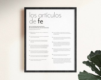 los Articulos de Fe - LDS Print in Spanish (DIGITAL DOWNLOAD)